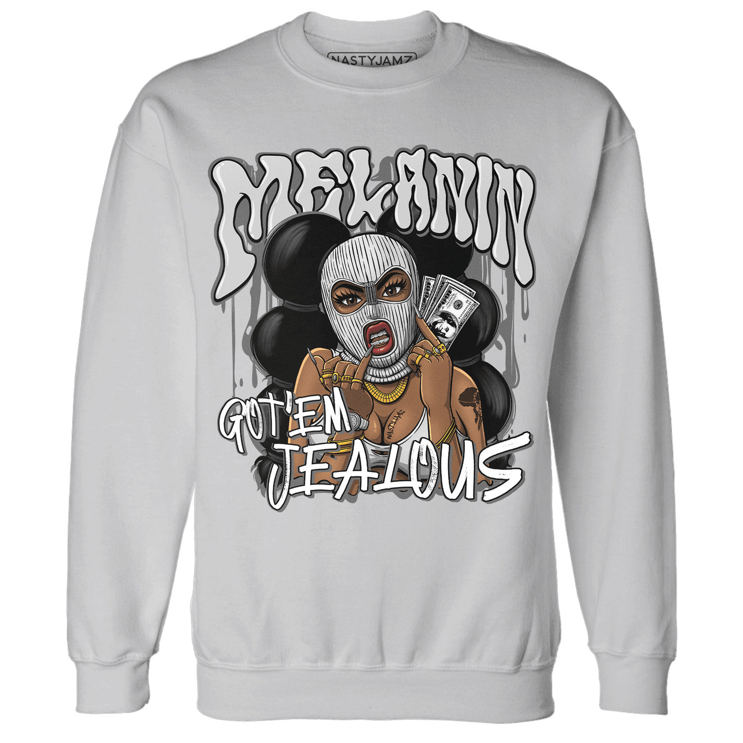 Retro High OG Black White 1s Sweatshirt Match Melanin Got Em Jealous - NastyJamz