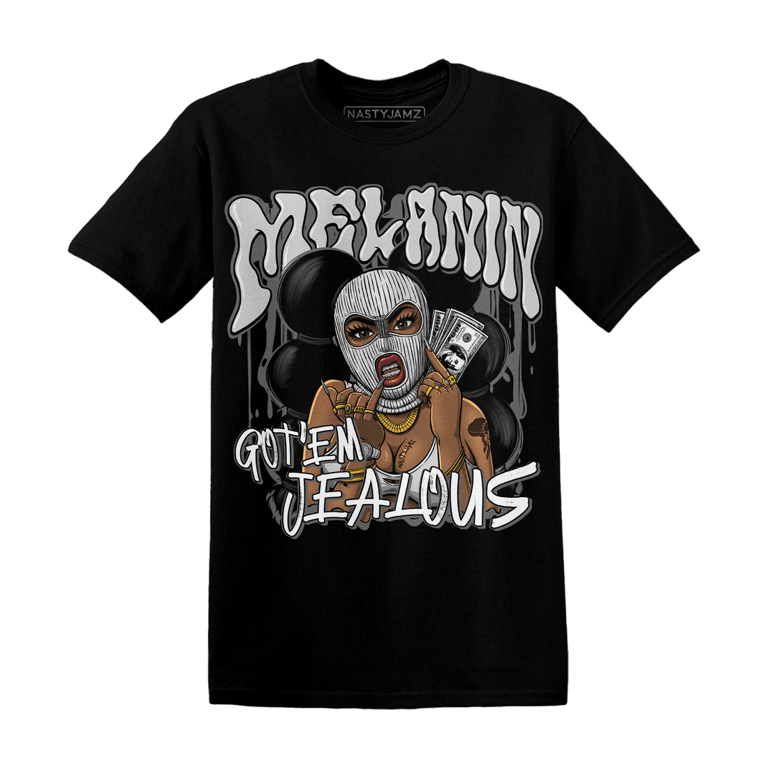 Retro High OG Black White 1s T Shirt Match Melanin Got Em Jealous - NastyJamz