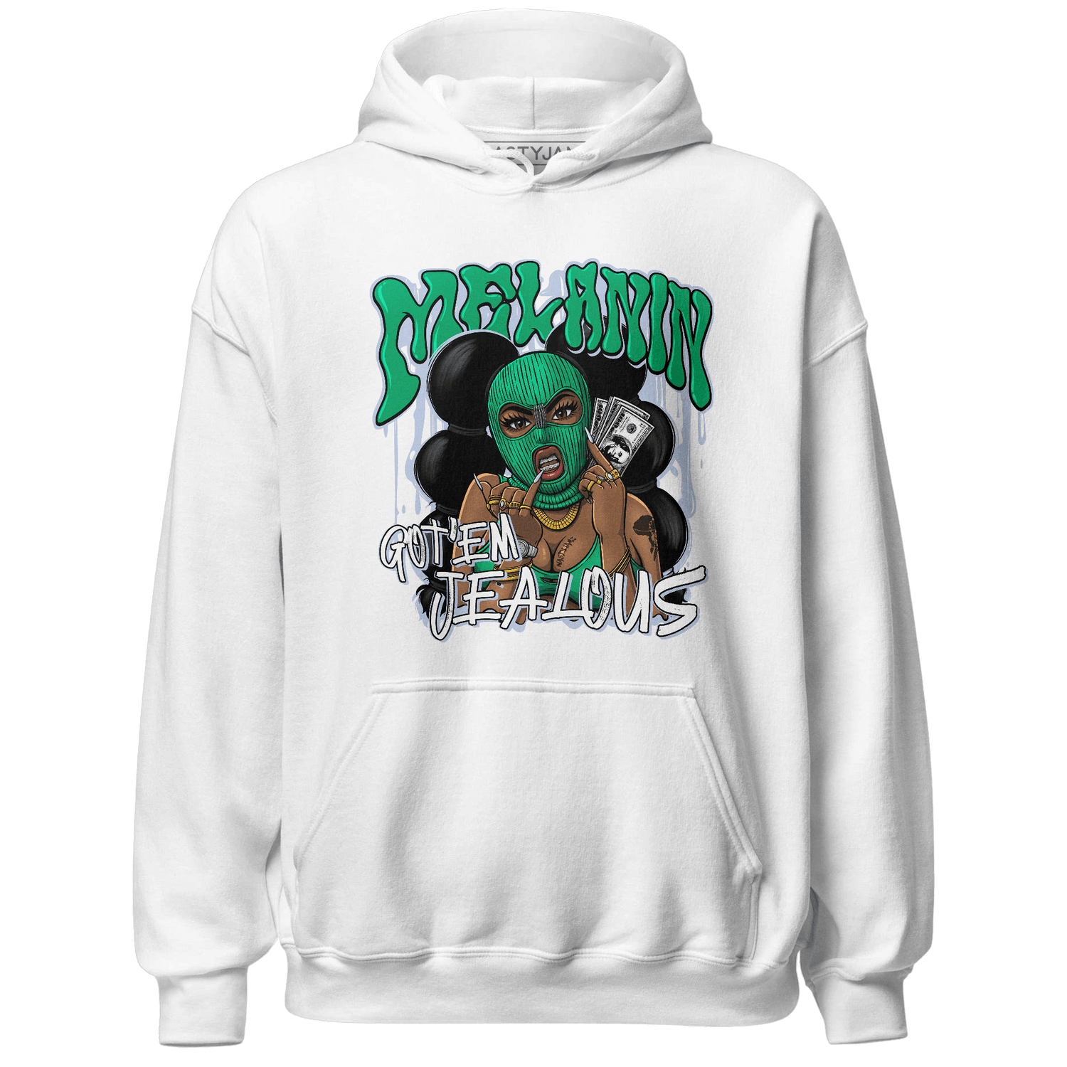 Lucky Green 5s Hoodie Match Melanin Got Em Jealous - NastyJamz