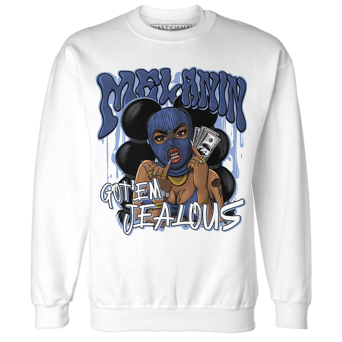 Midnight Navy 5s Sweatshirt Match Melanin Got Em Jealous - NastyJamz