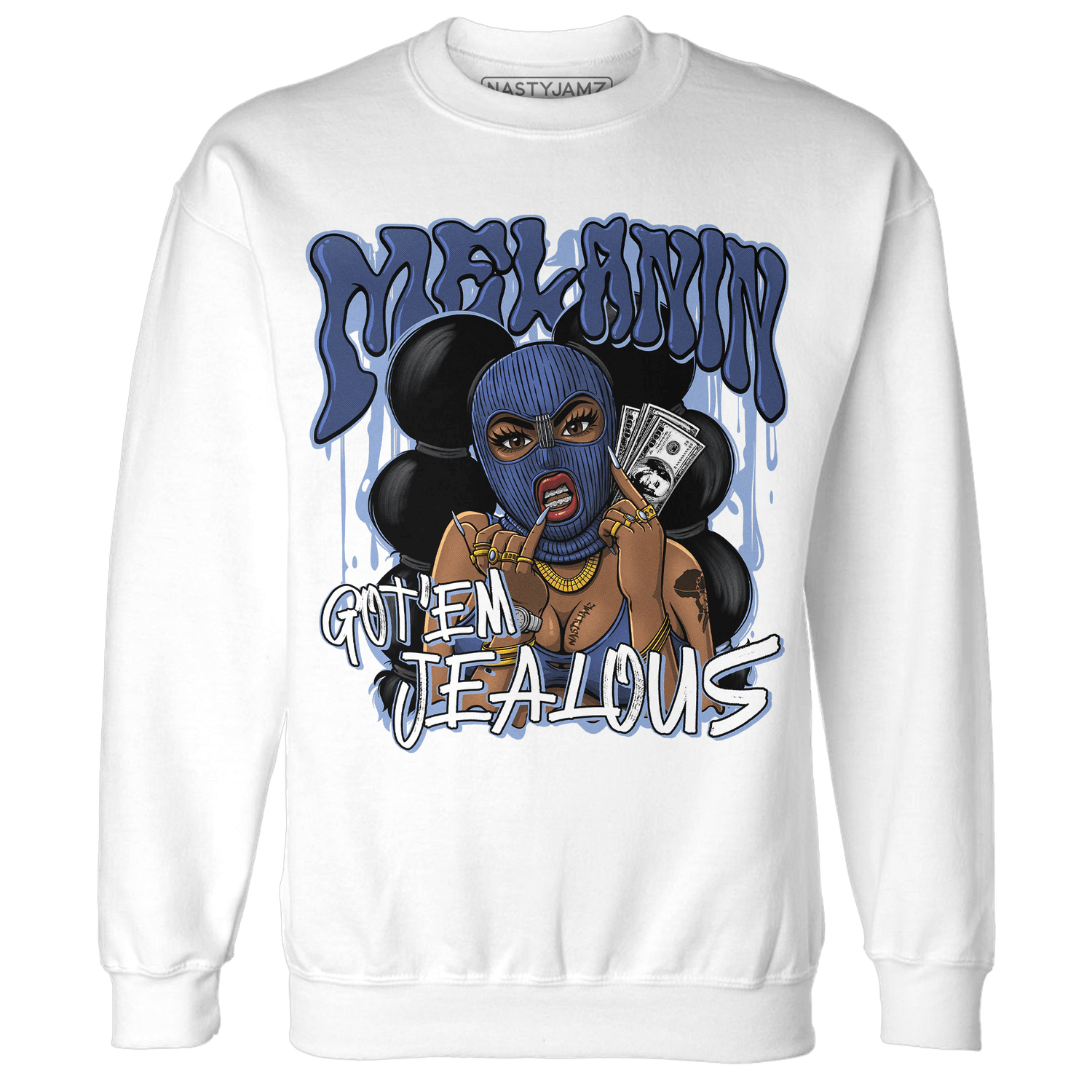 Midnight Navy 5s Sweatshirt Match Melanin Got Em Jealous - NastyJamz