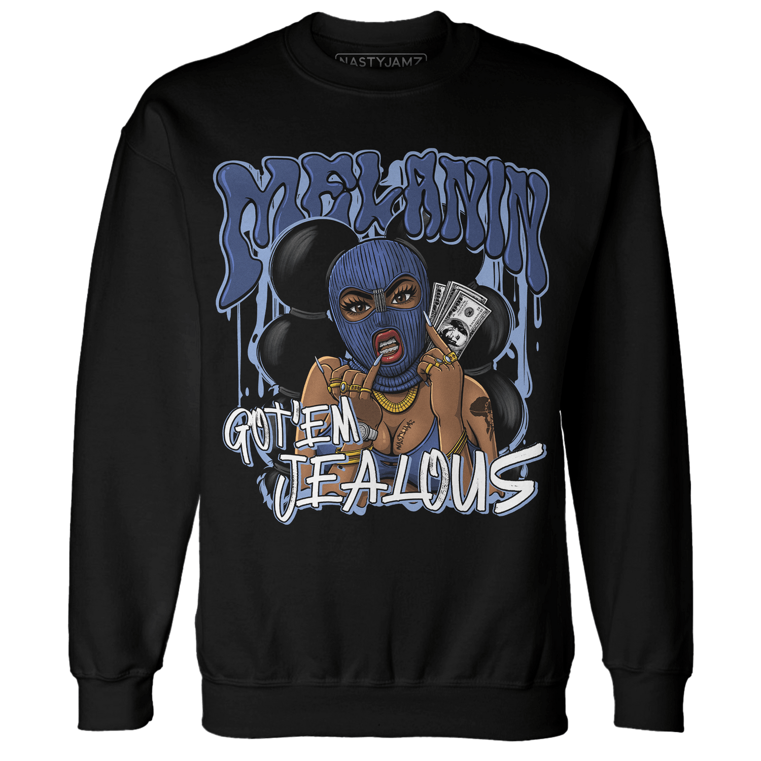 Midnight Navy 5s Sweatshirt Match Melanin Got Em Jealous - NastyJamz