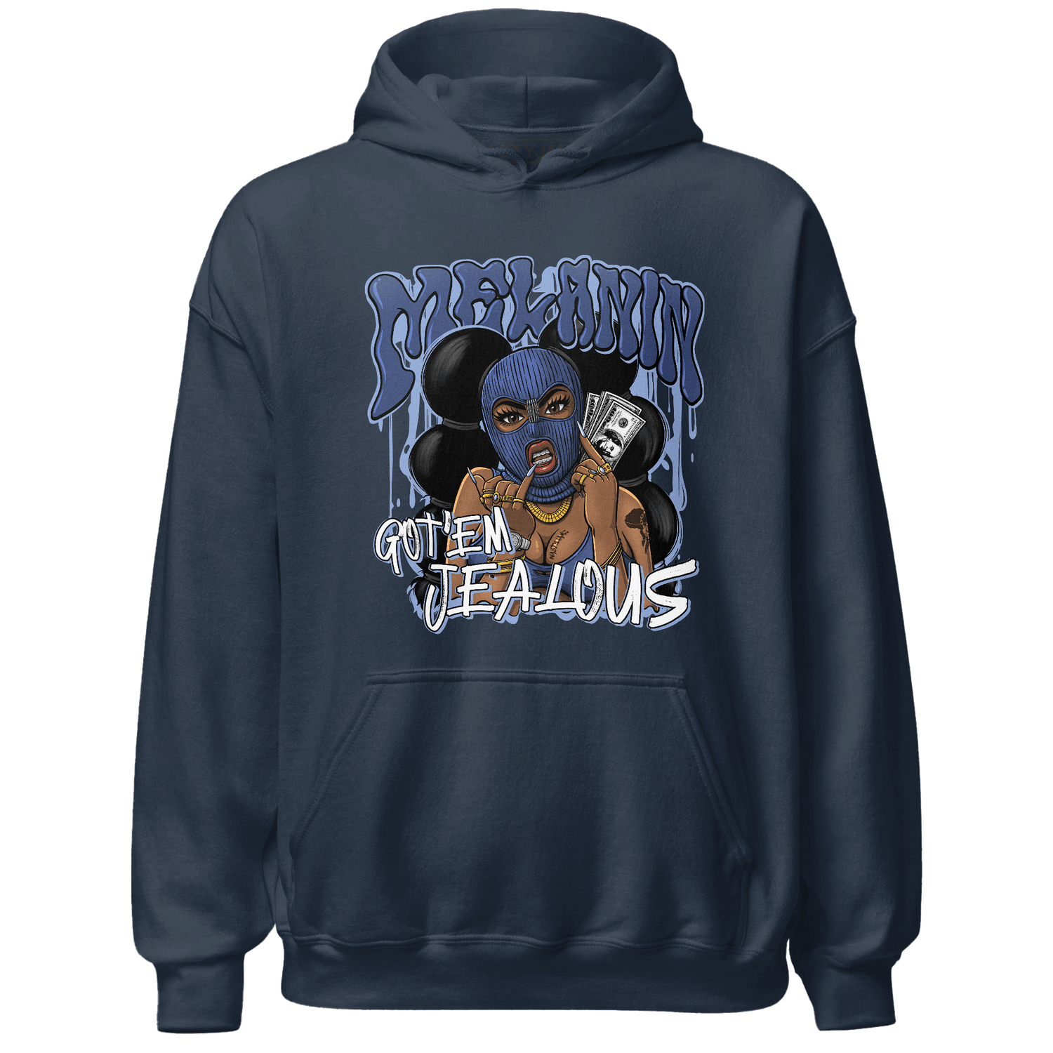 Midnight Navy 5s Hoodie Match Melanin Got Em Jealous - NastyJamz