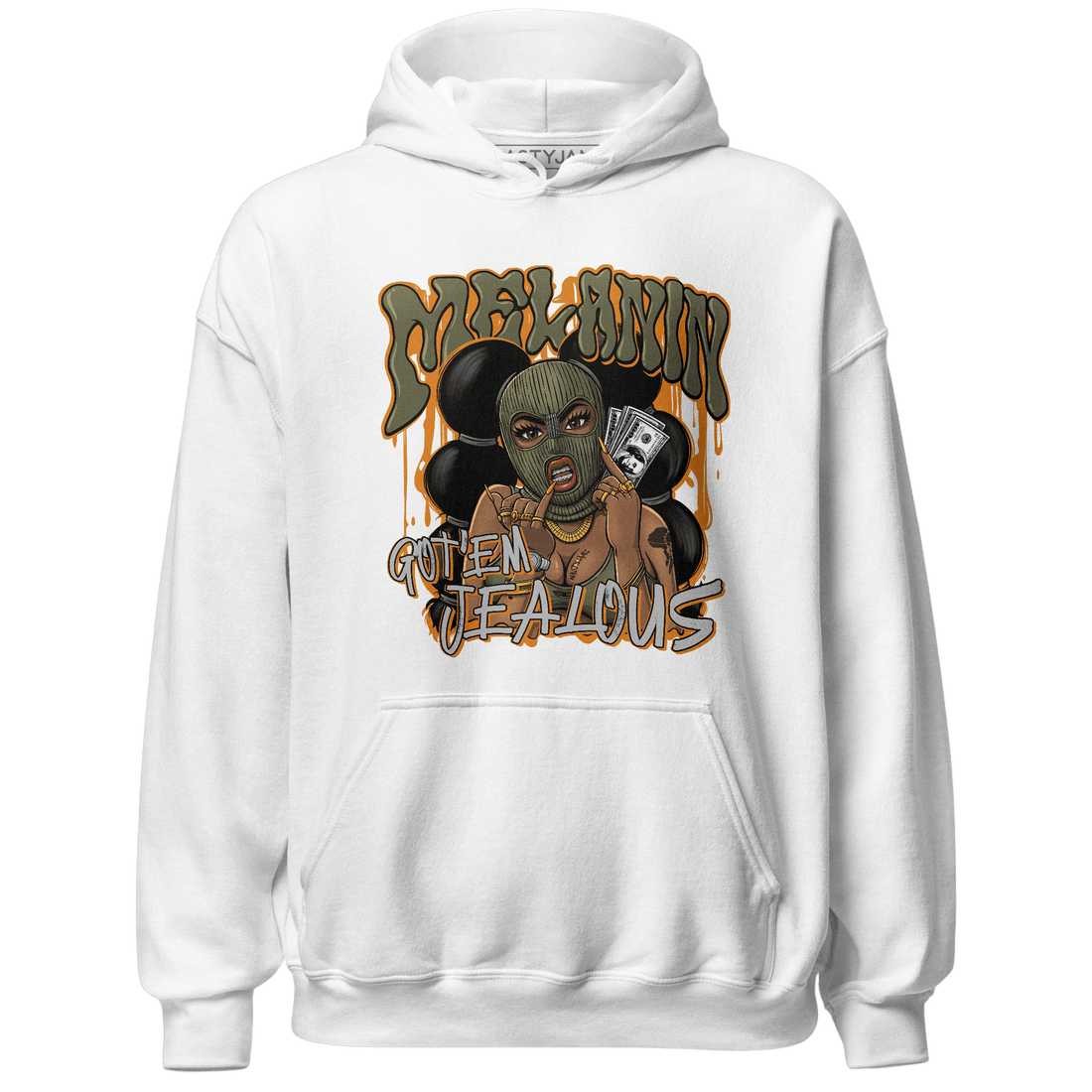 Olive 5s Hoodie Match Melanin Got Em Jealous - NastyJamz