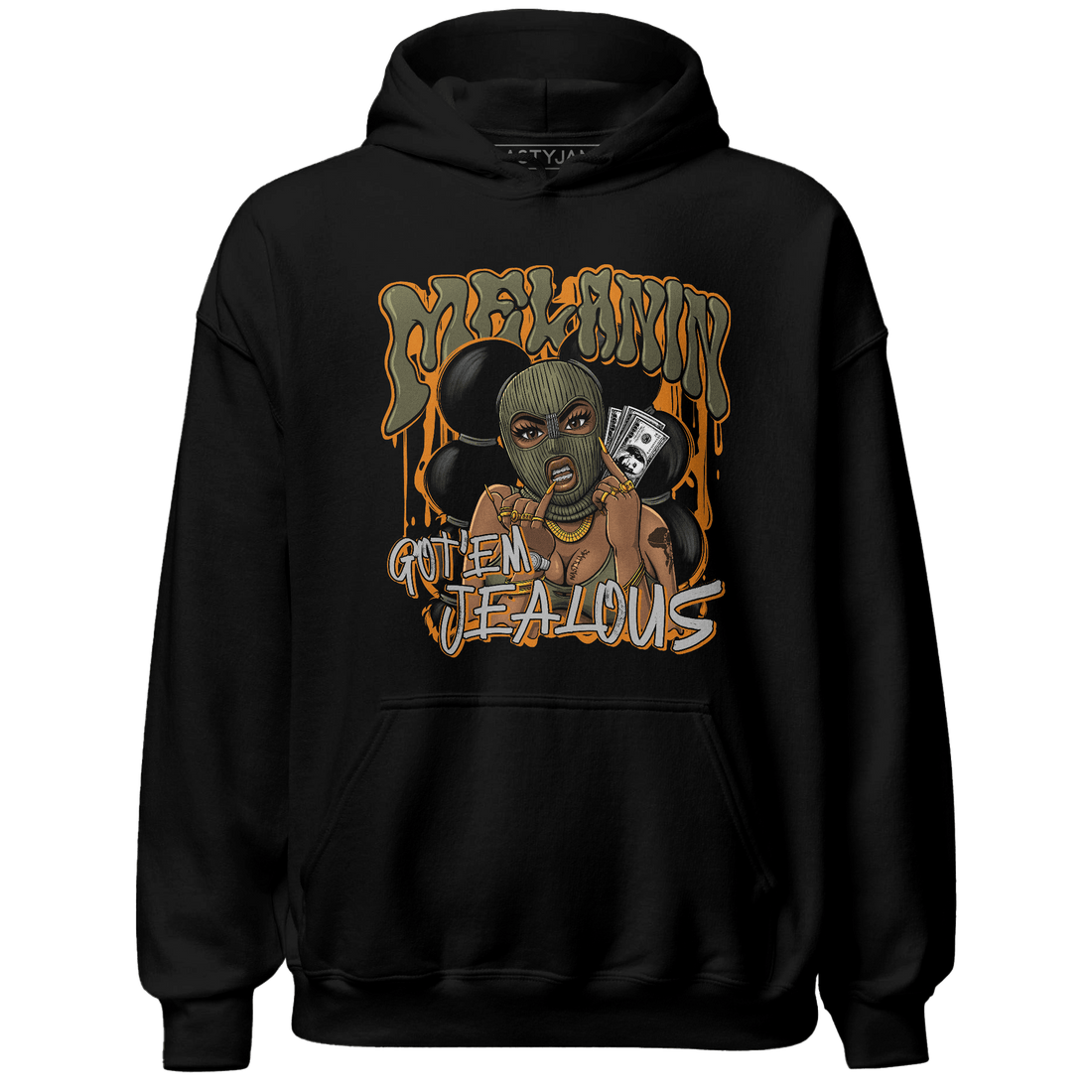 Olive 5s Hoodie Match Melanin Got Em Jealous - NastyJamz