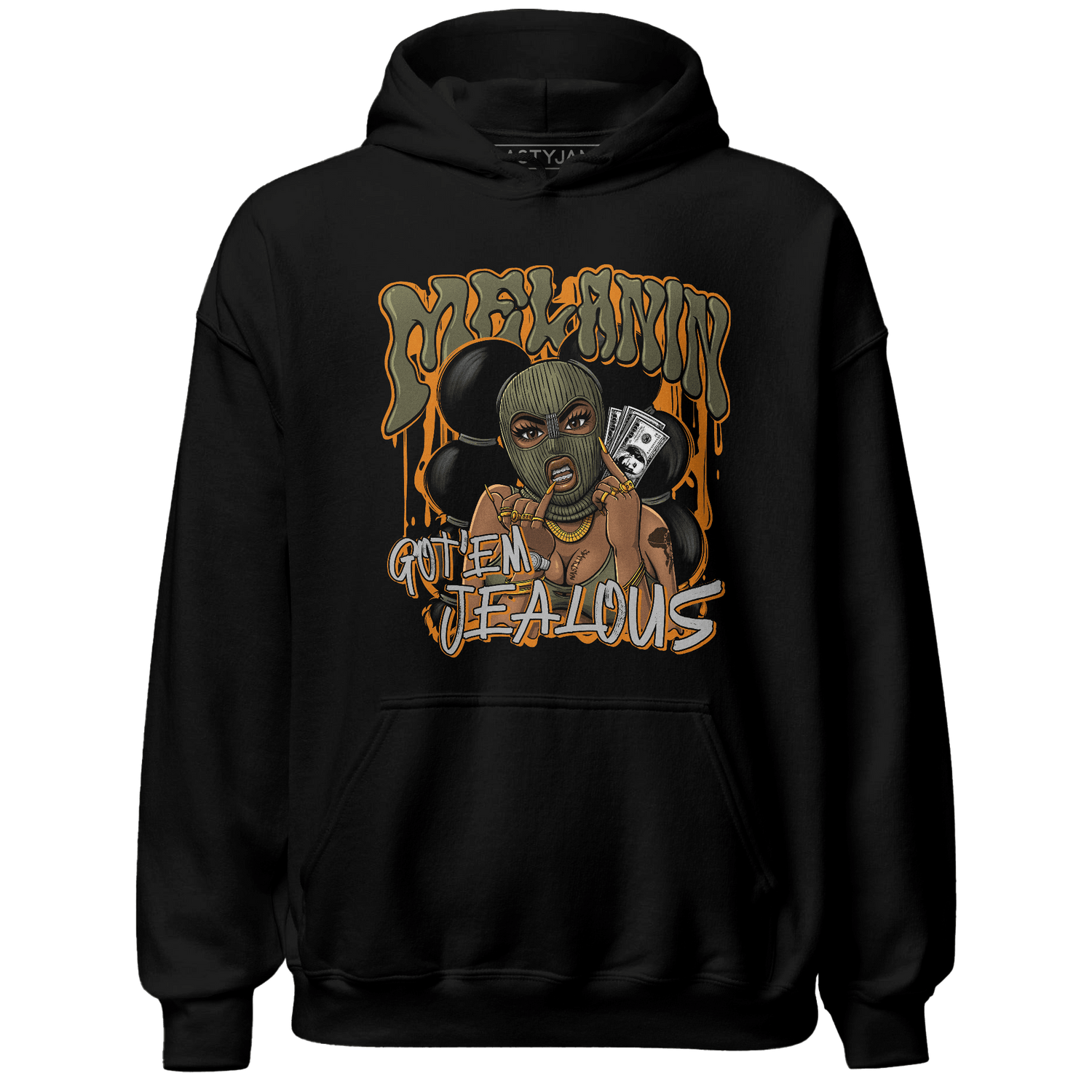 Olive 5s Hoodie Match Melanin Got Em Jealous - NastyJamz