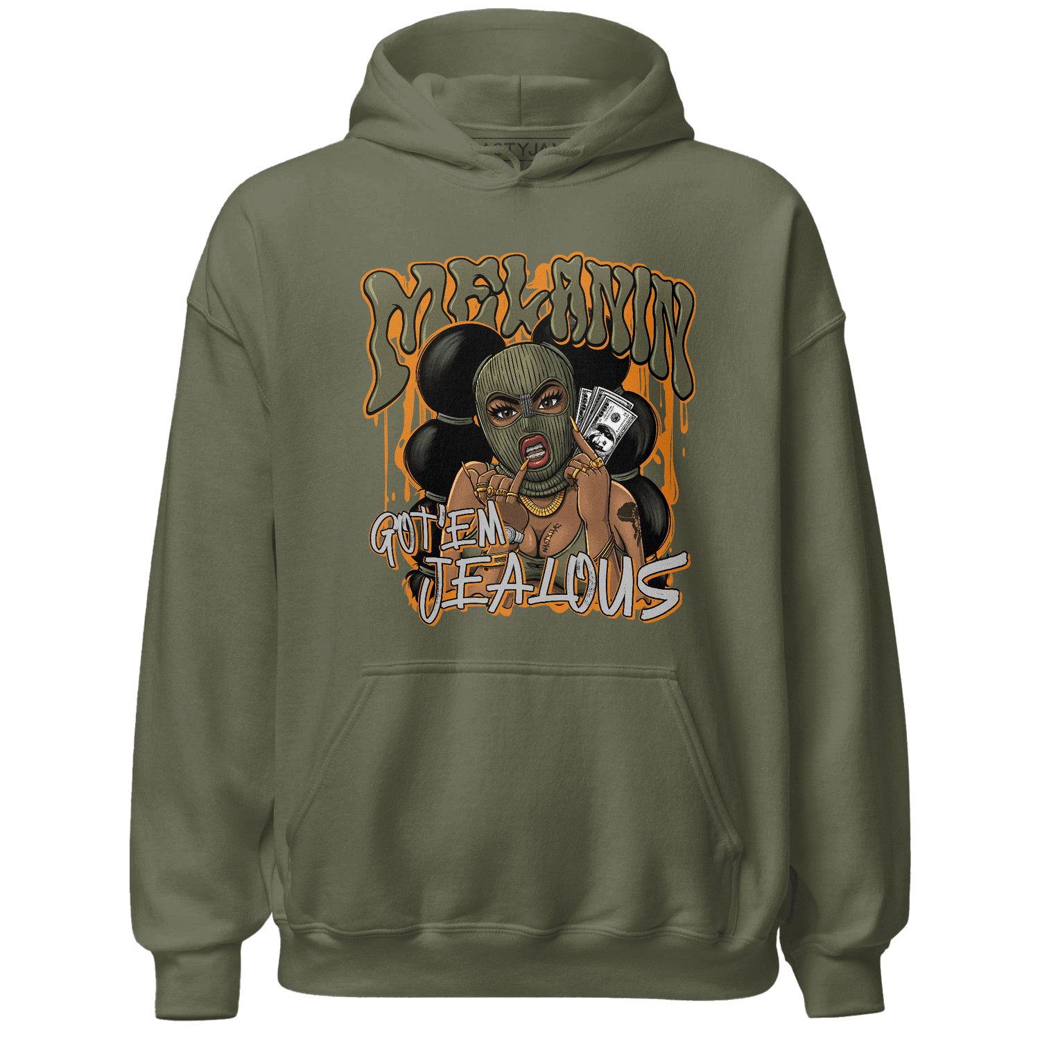 Olive 5s Hoodie Match Melanin Got Em Jealous - NastyJamz