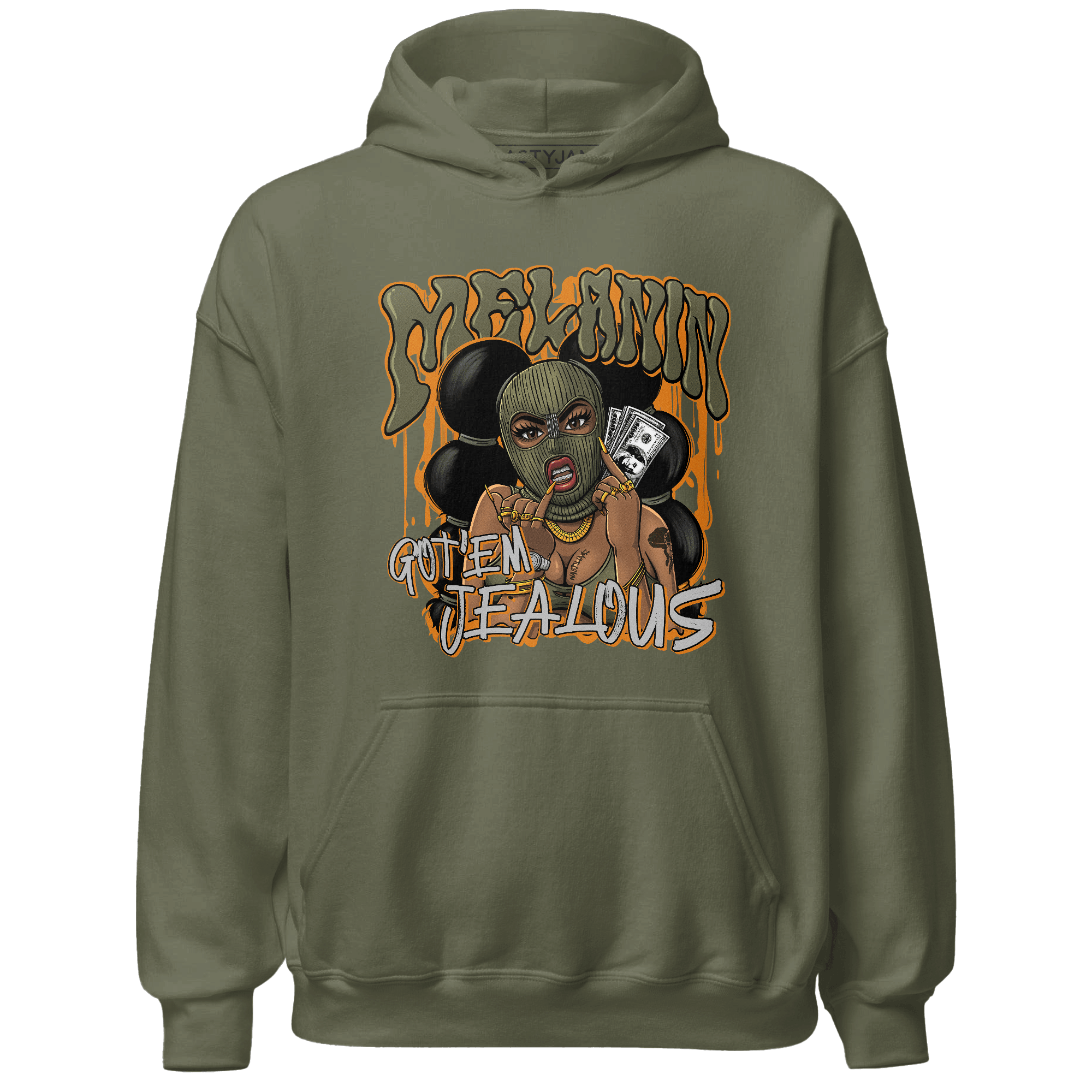 Olive 5s Hoodie Match Melanin Got Em Jealous - NastyJamz