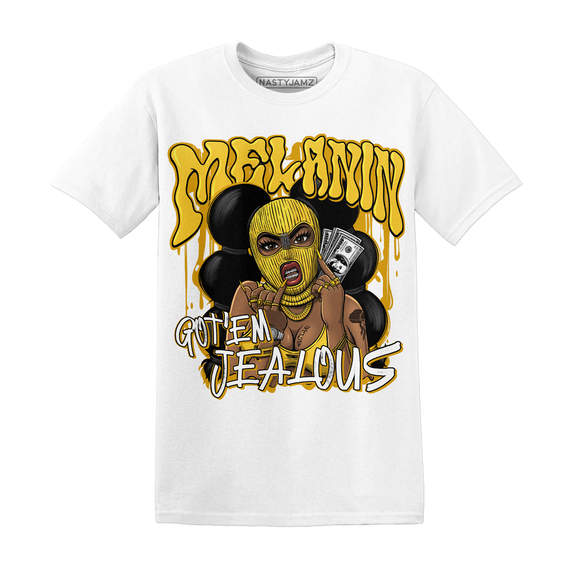 Yellow Ochre 6s T Shirt Match Melanin Got Em Jealous - NastyJamz