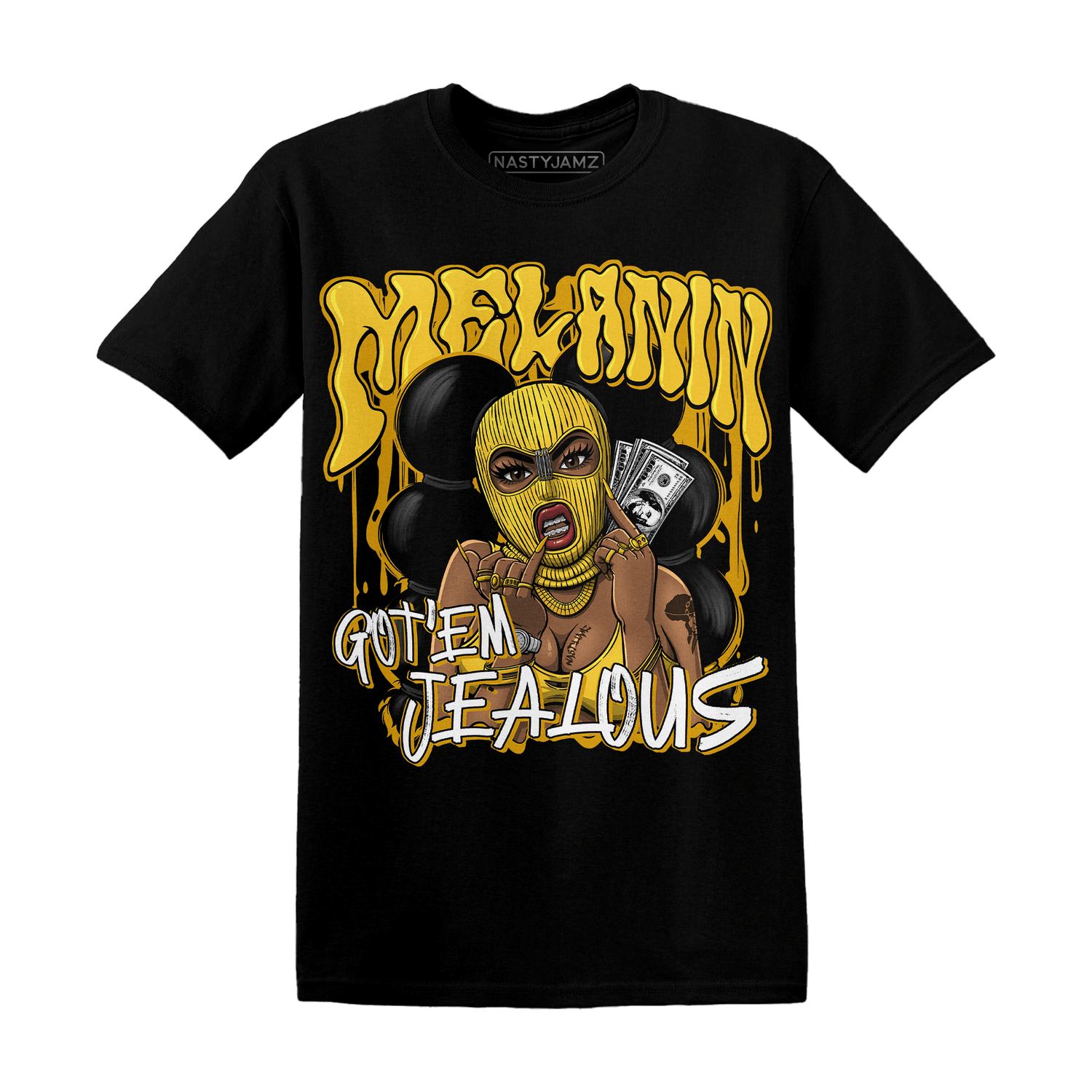 Yellow Ochre 6s T Shirt Match Melanin Got Em Jealous - NastyJamz