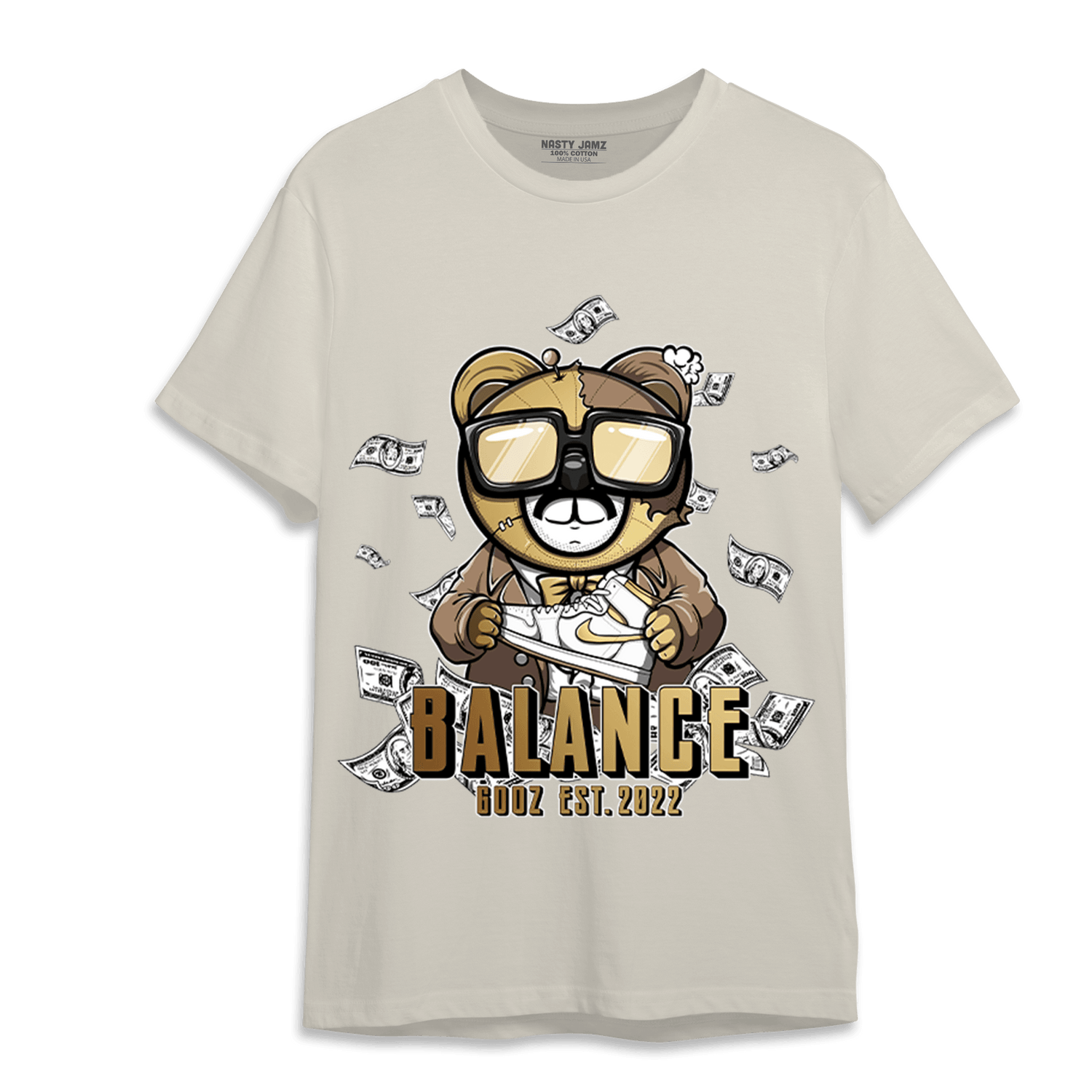 High OG Metallic Gold 1s T Shirt Match Men BER - NastyJamz