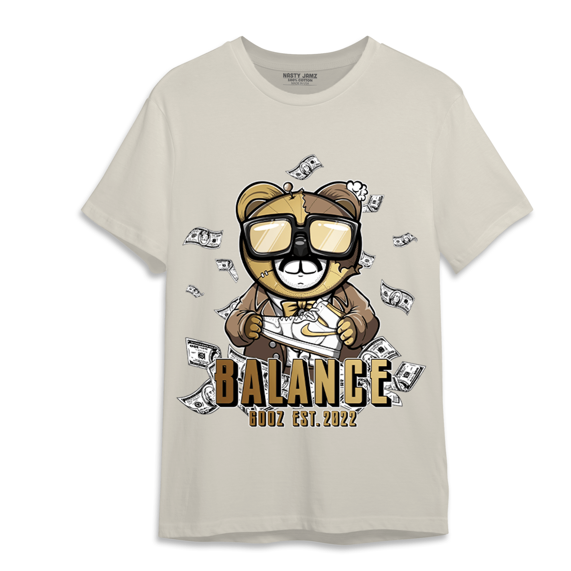 High OG Metallic Gold 1s T Shirt Match Men BER - NastyJamz