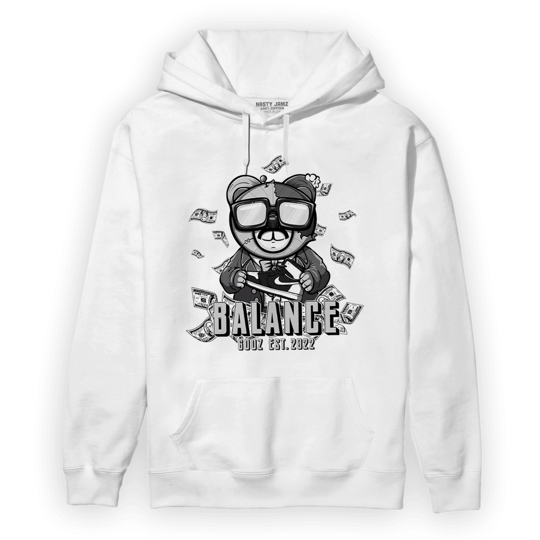 Retro High OG Black White 1s Hoodie Match Men BER - NastyJamz