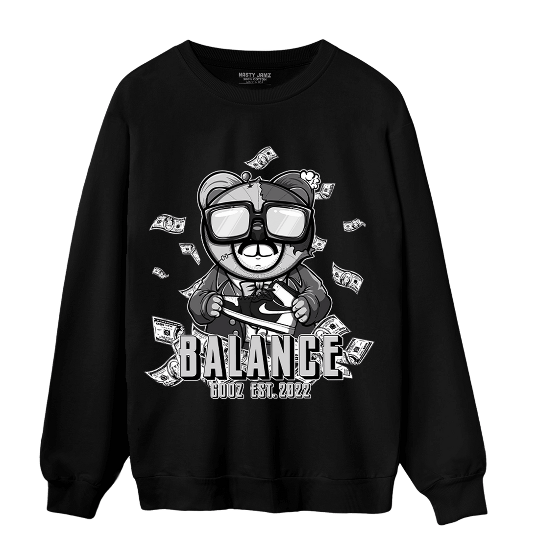 Retro High OG Black White 1s Sweatshirt Match Men BER - NastyJamz