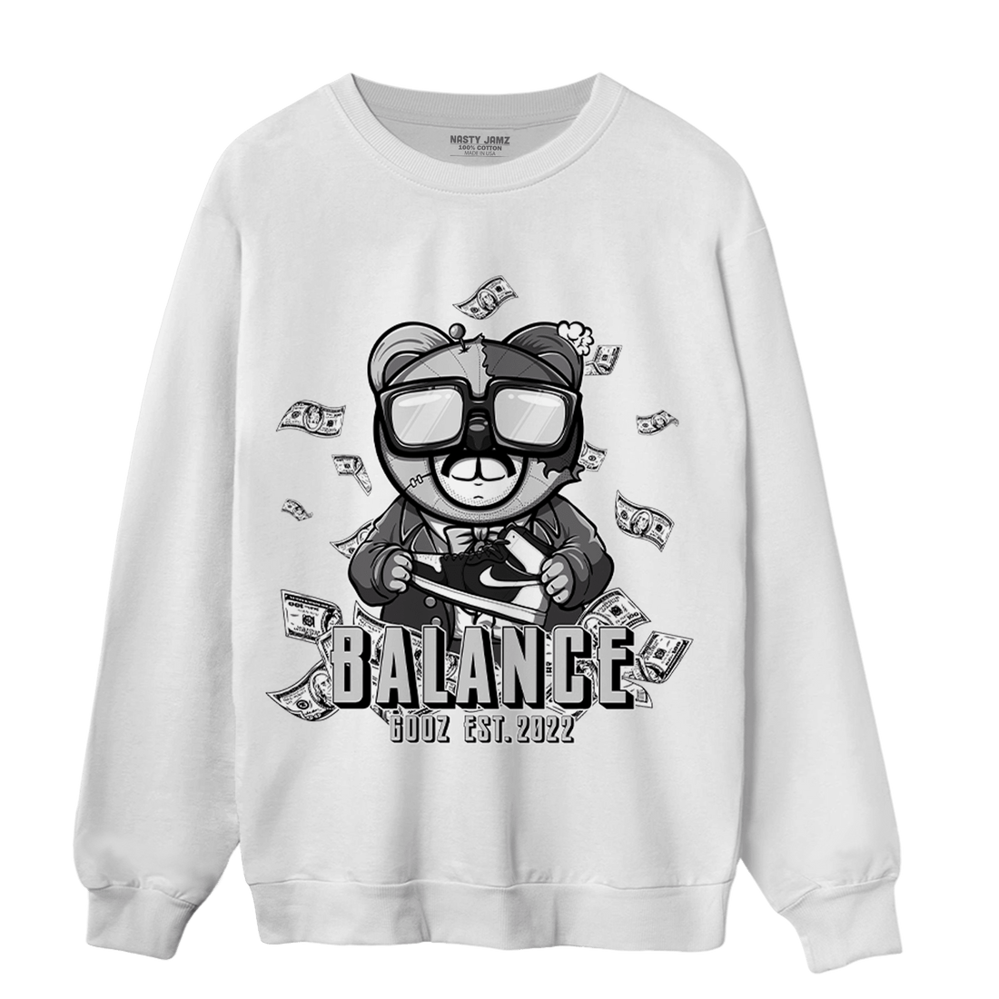 Retro High OG Black White 1s Sweatshirt Match Men BER - NastyJamz