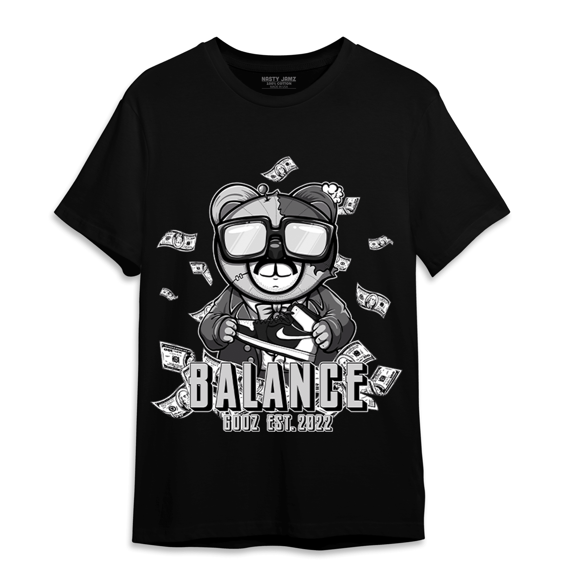 Retro High OG Black White 1s T Shirt Match Men BER - NastyJamz