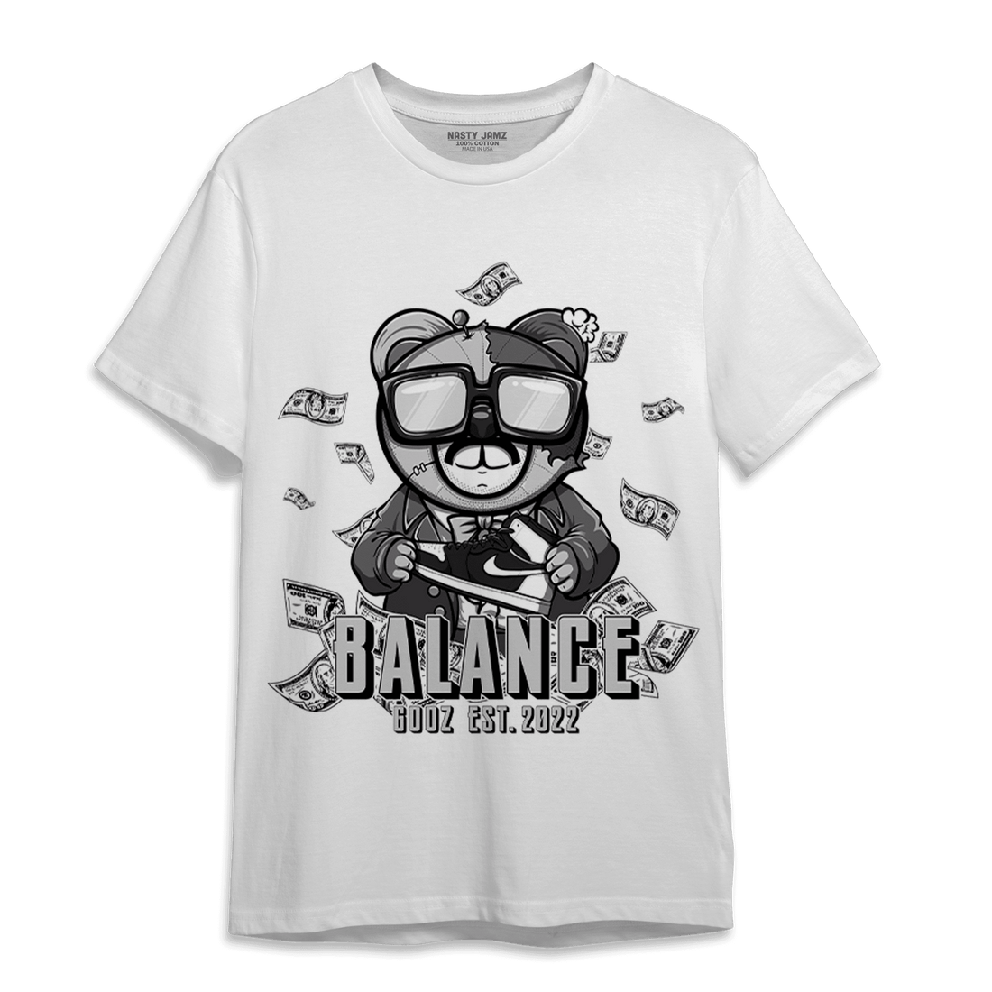 Retro High OG Black White 1s T Shirt Match Men BER - NastyJamz