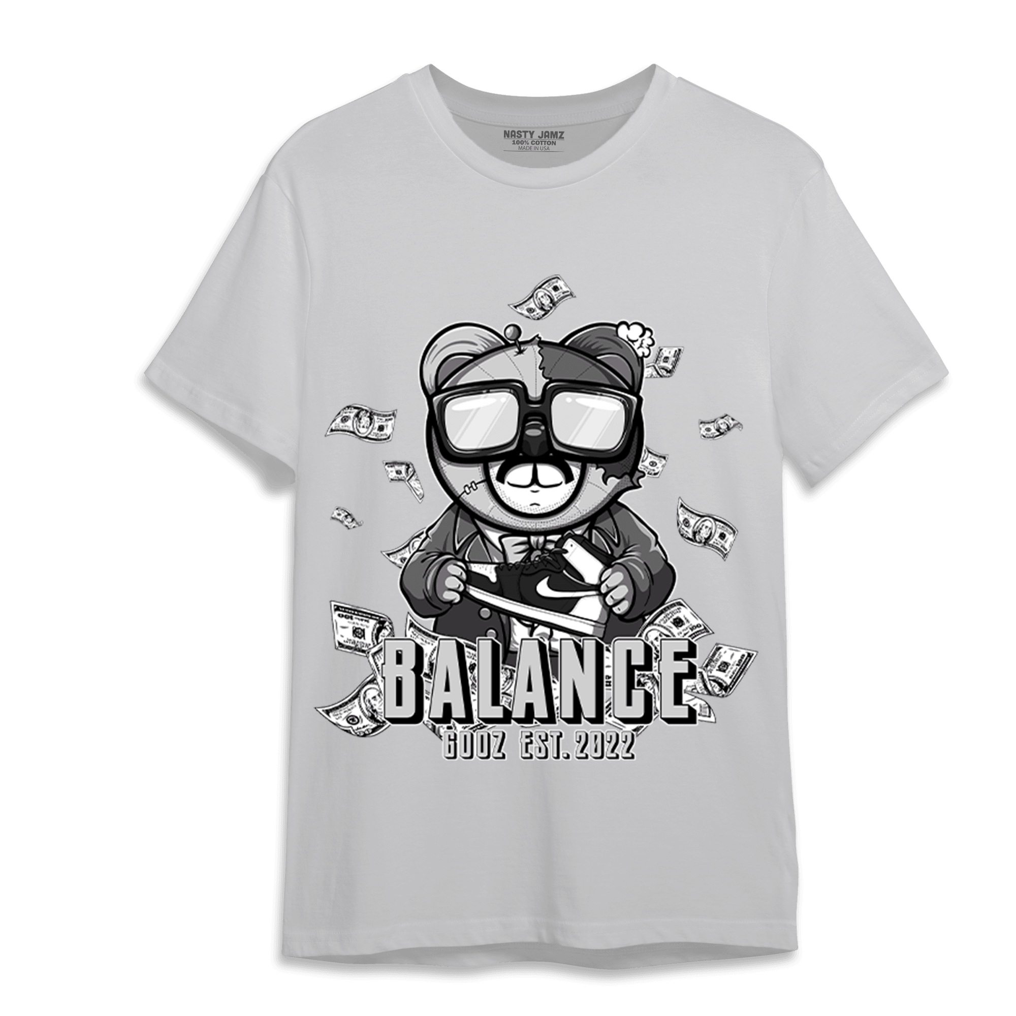 Retro High OG Black White 1s T Shirt Match Men BER - NastyJamz