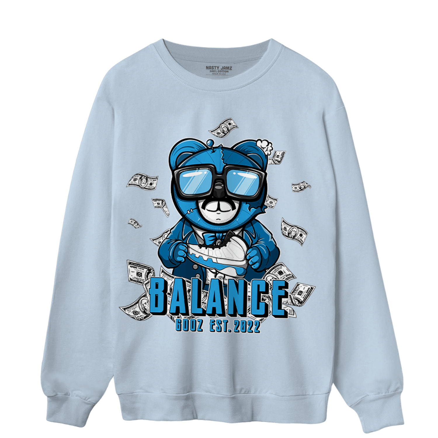 Powder Blue 9s Sweatshirt Match Men BER - NastyJamz