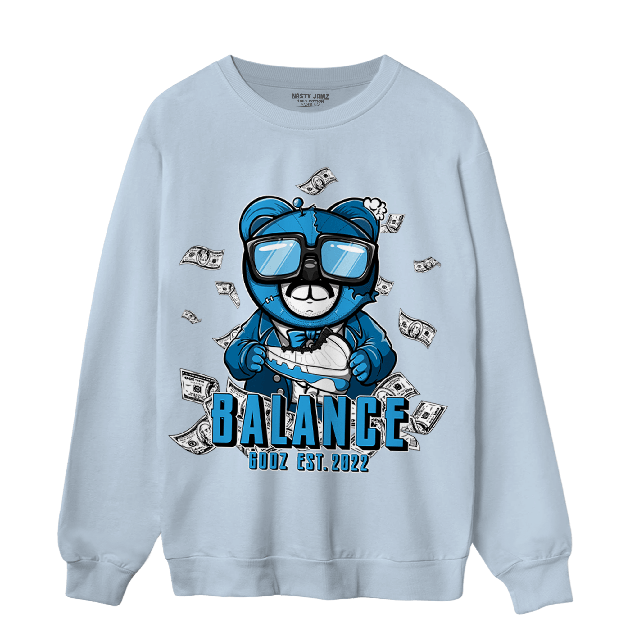 Powder Blue 9s Sweatshirt Match Men BER - NastyJamz