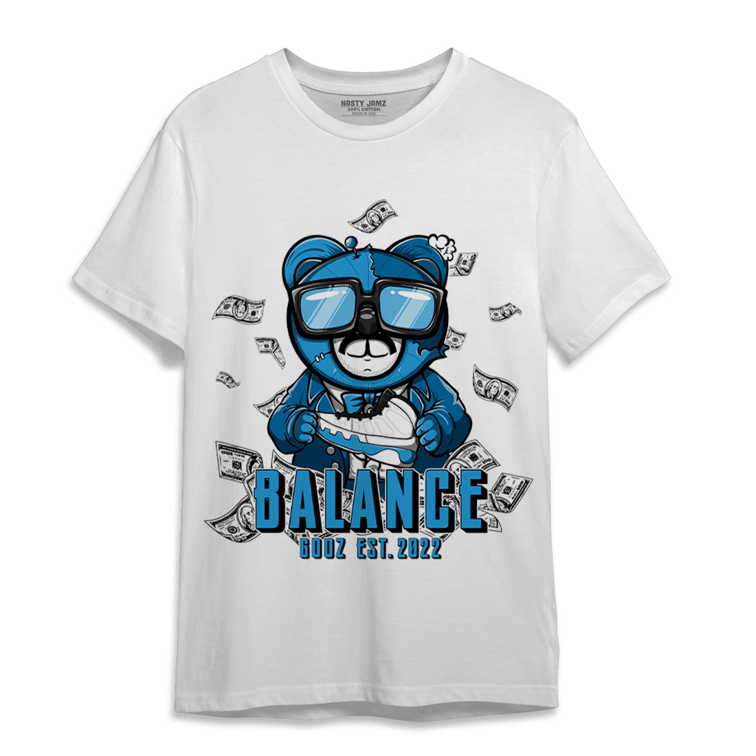 Powder Blue 9s T Shirt Match Men BER - NastyJamz