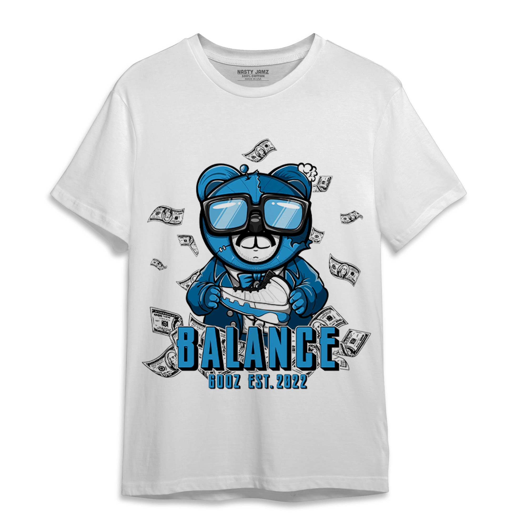 Powder Blue 9s T Shirt Match Men BER - NastyJamz