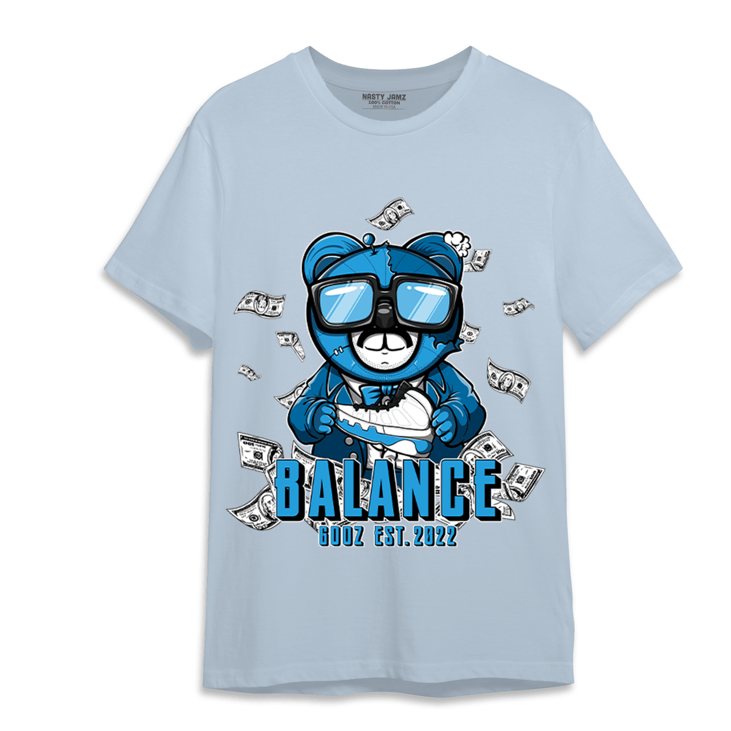 Powder Blue 9s T Shirt Match Men BER - NastyJamz