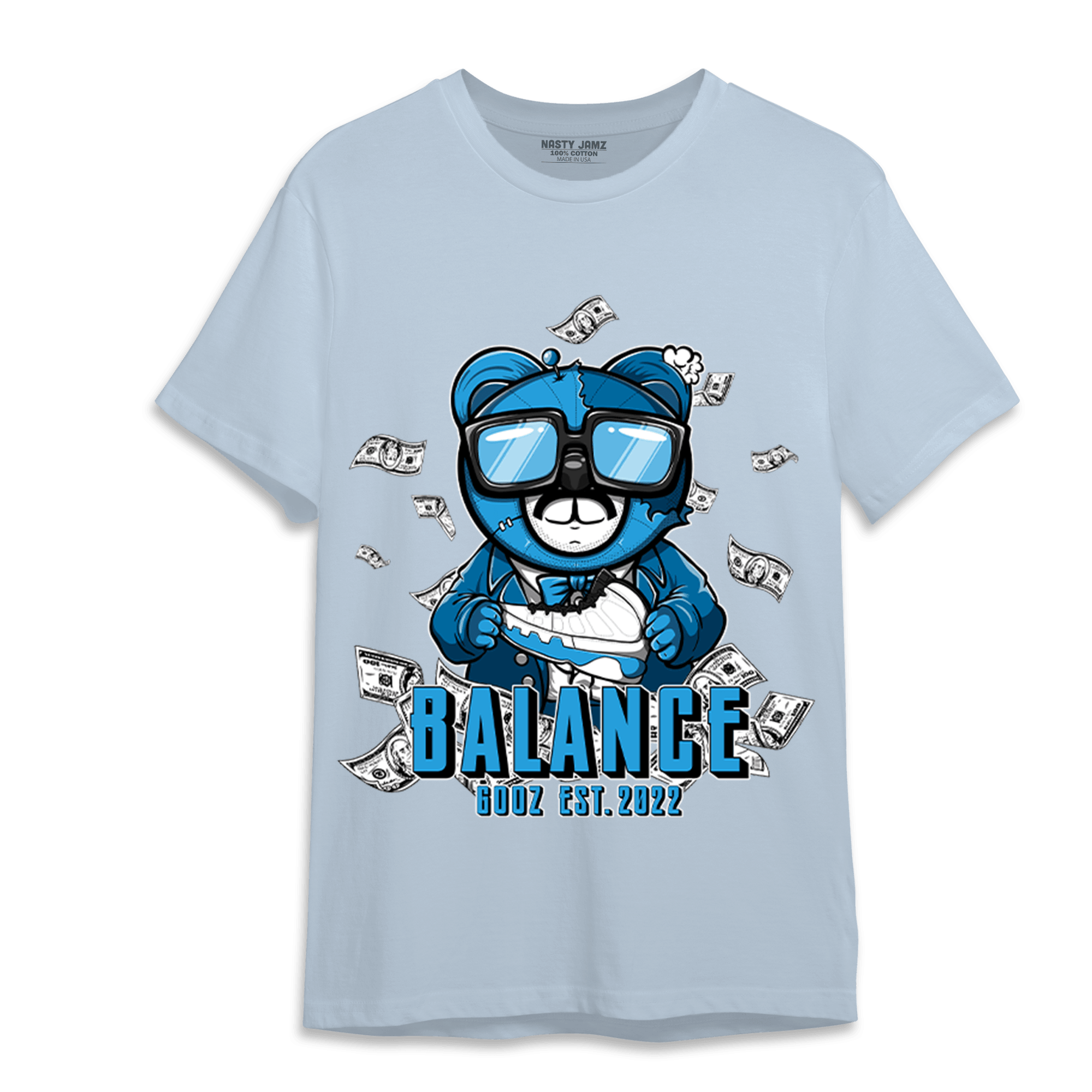 Powder Blue 9s T Shirt Match Men BER - NastyJamz
