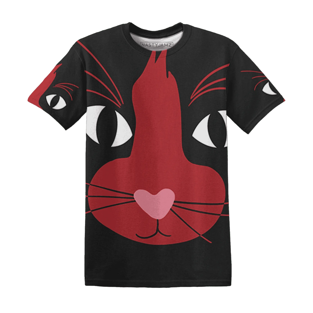 Black-Toe-Reimagined-Red-White-1s-NastyJamz-T-Shirt-Match-Meow-3D