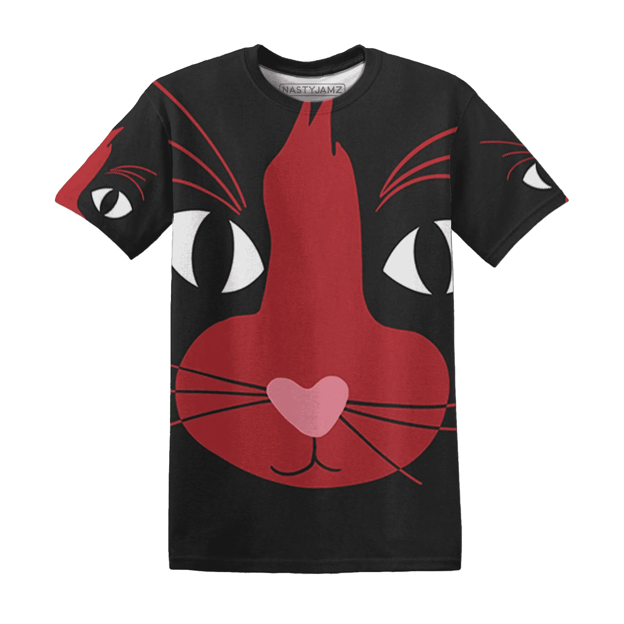 Black-Toe-Reimagined-Red-White-1s-NastyJamz-T-Shirt-Match-Meow-3D