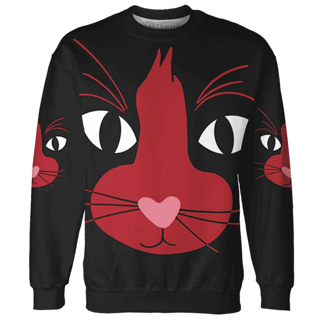 Black-Toe-Reimagined-Red-White-1s-NastyJamz-Sweatshirt-Match-Meow-3D