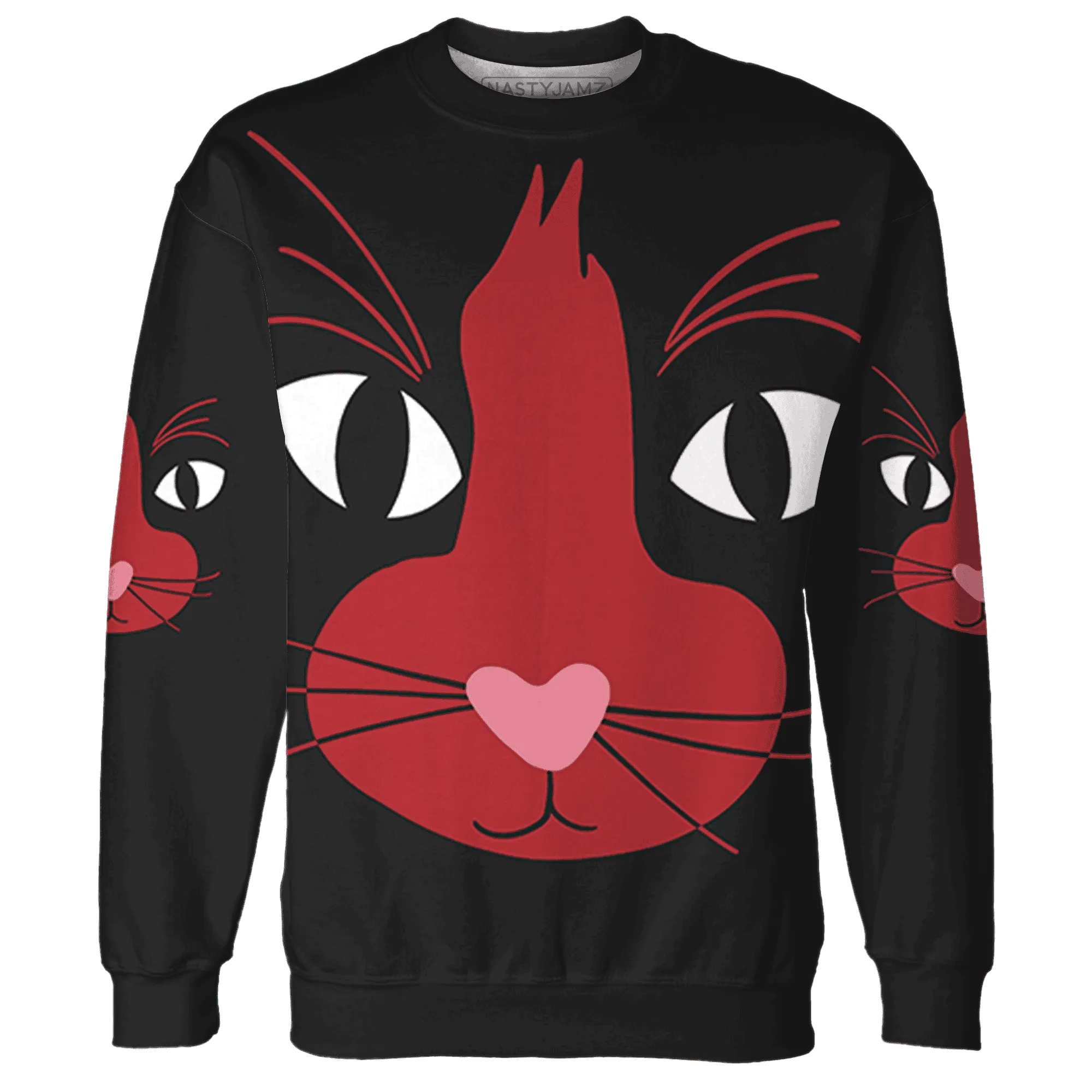 Black-Toe-Reimagined-Red-White-1s-NastyJamz-Sweatshirt-Match-Meow-3D