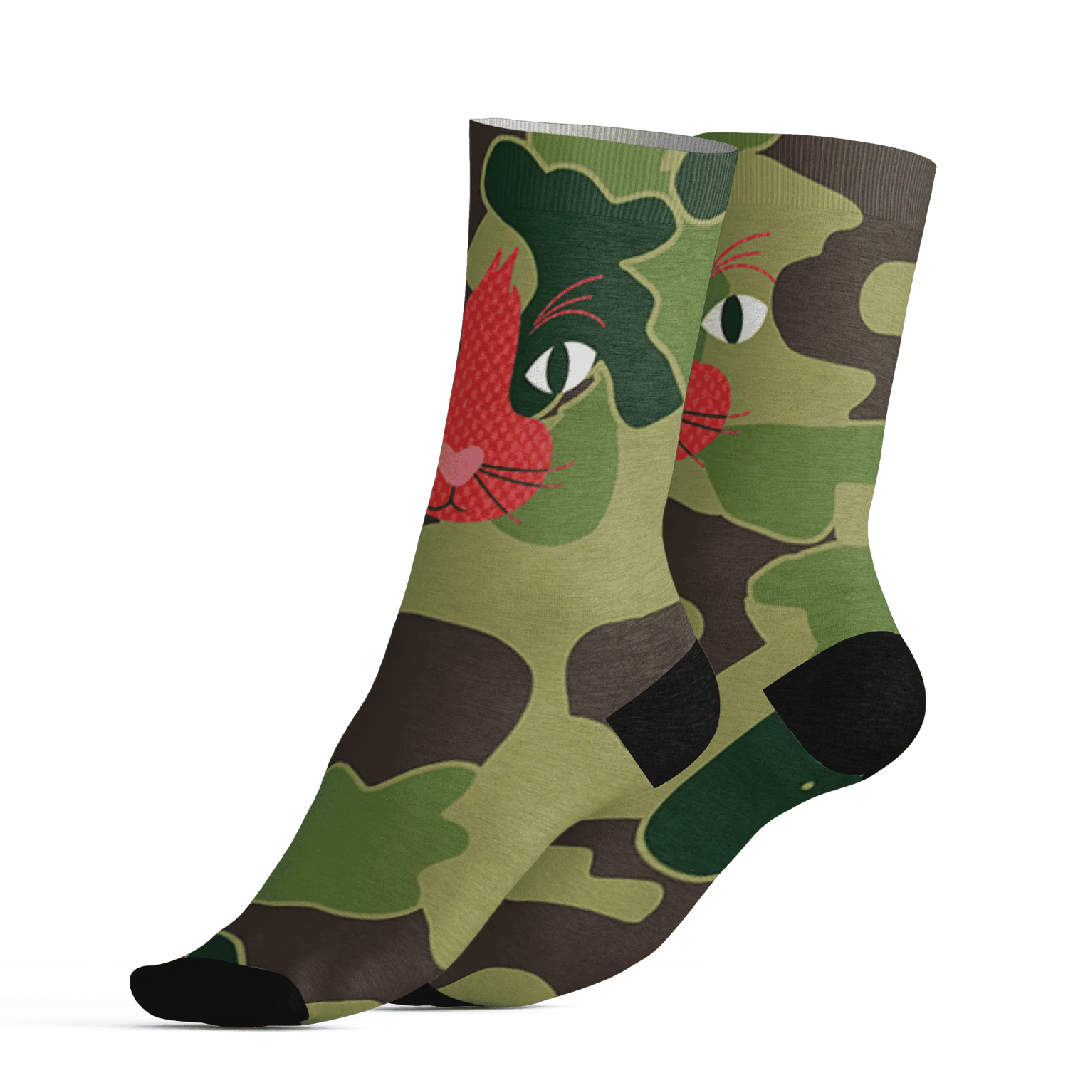 AM-90-Dark-Sage-Solar-Red-NastyJamz-Socks-Match-Meow-3D
