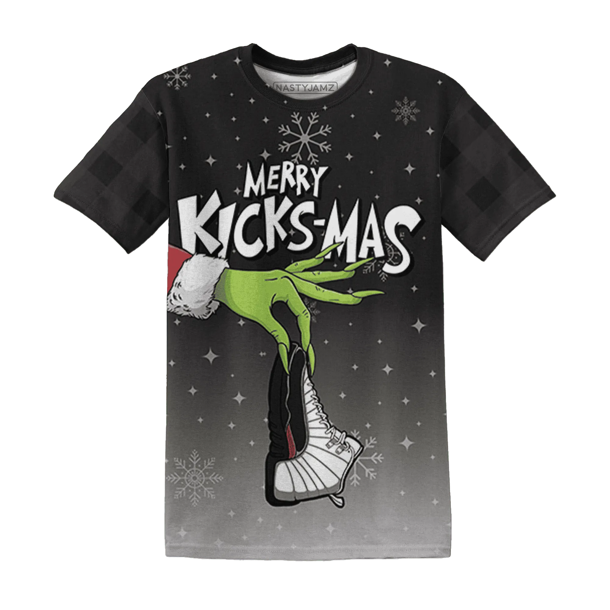 Retro-Red-Taxi-12s-NastyJamz-T-Shirt-Match-Merry-Kicksmas-3D