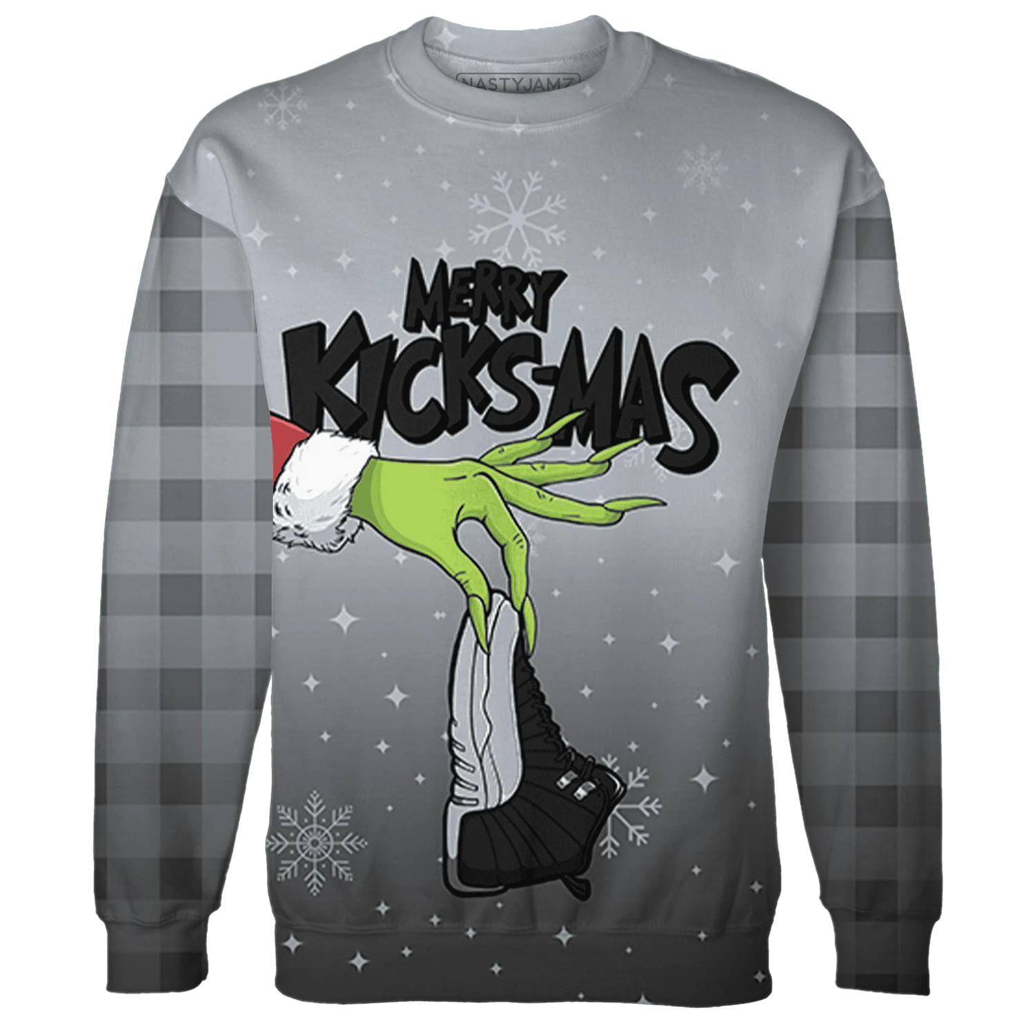 Wolf-Grey-12s-NastyJamz-Sweatshirt-Match-Merry-Kicksmas-3D