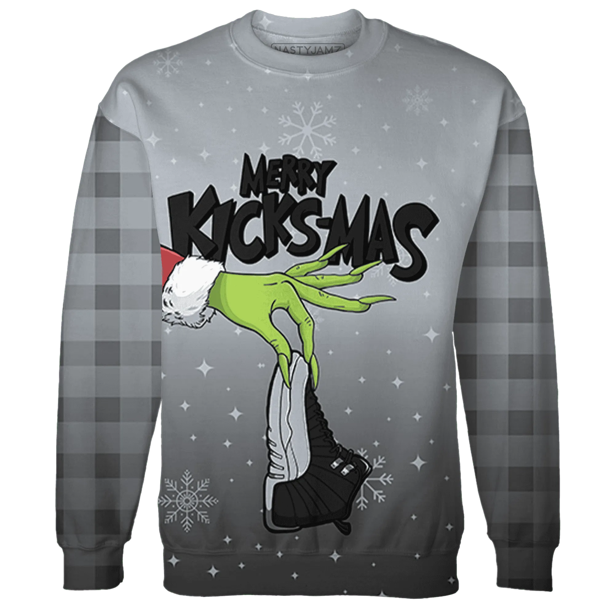 Wolf-Grey-12s-NastyJamz-Sweatshirt-Match-Merry-Kicksmas-3D