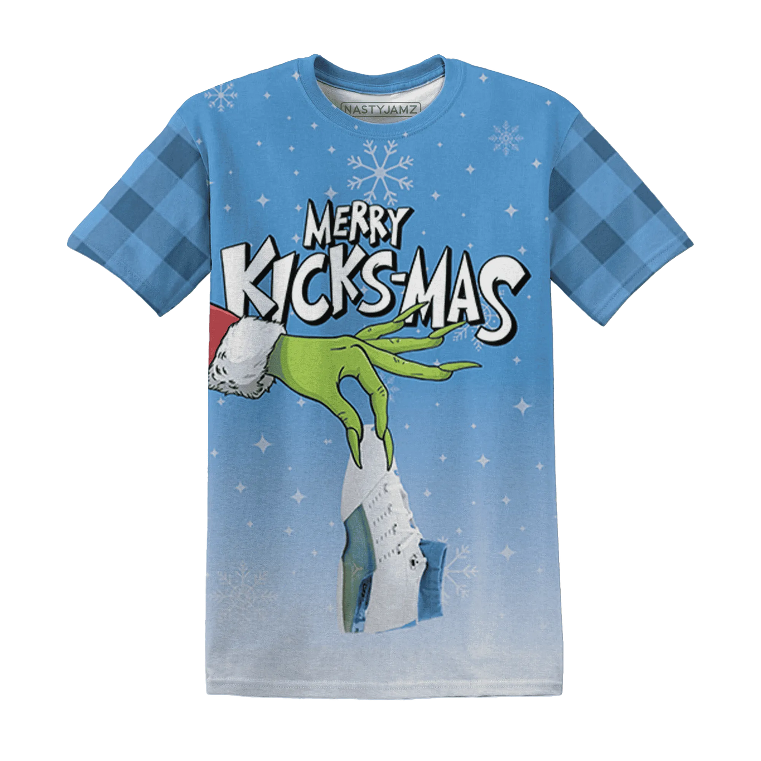Carolina-Blue-Univercitii-17s-NastyJamz-T-Shirt-Match-Merry-Kicksmas-3D
