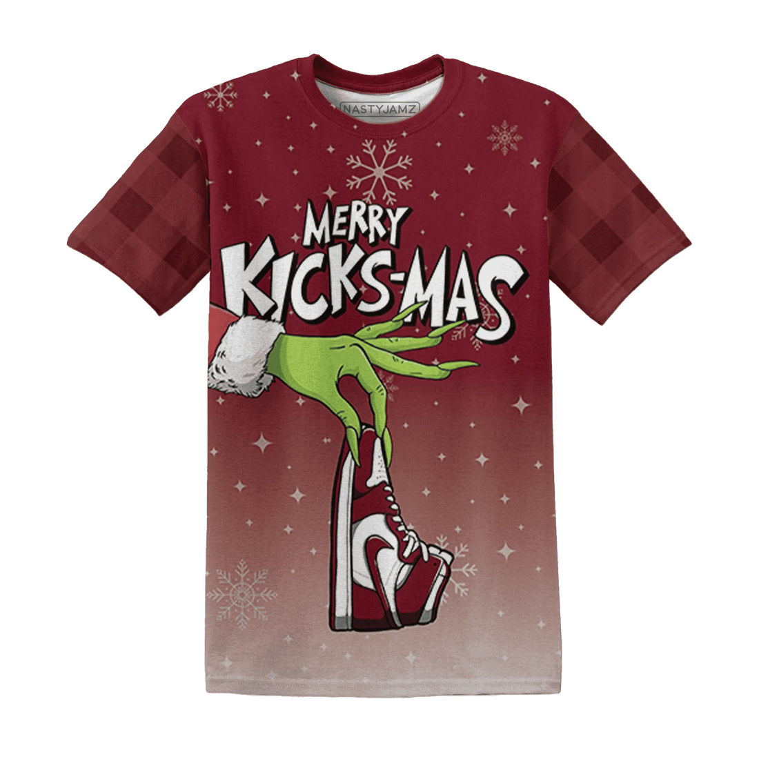 High-White-Team-Red-1s-NastyJamz-T-Shirt-Match-Merry-Kicksmas-3D