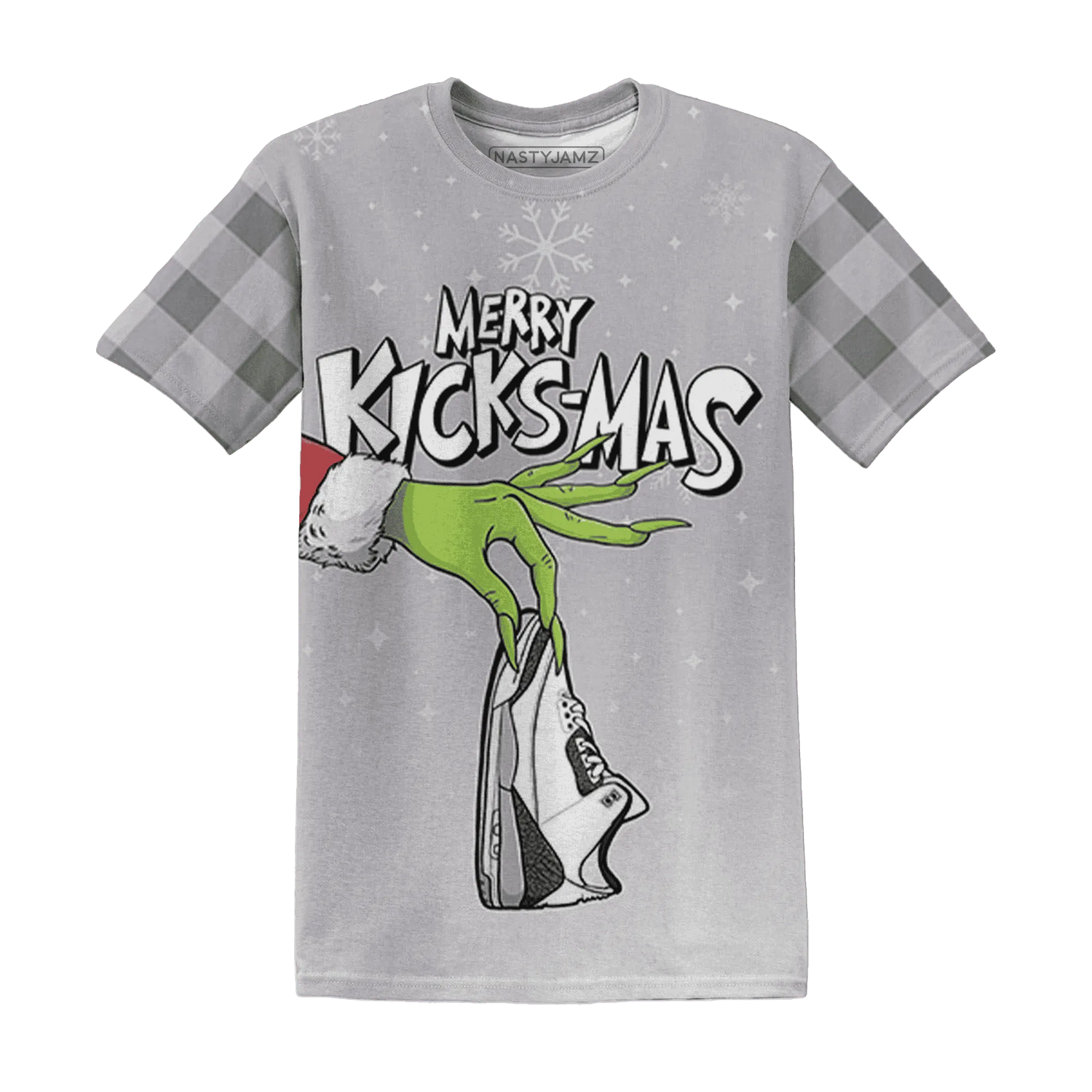 Cement-Grey-3s-NastyJamz-T-Shirt-Match-Merry-Kicksmas-3D