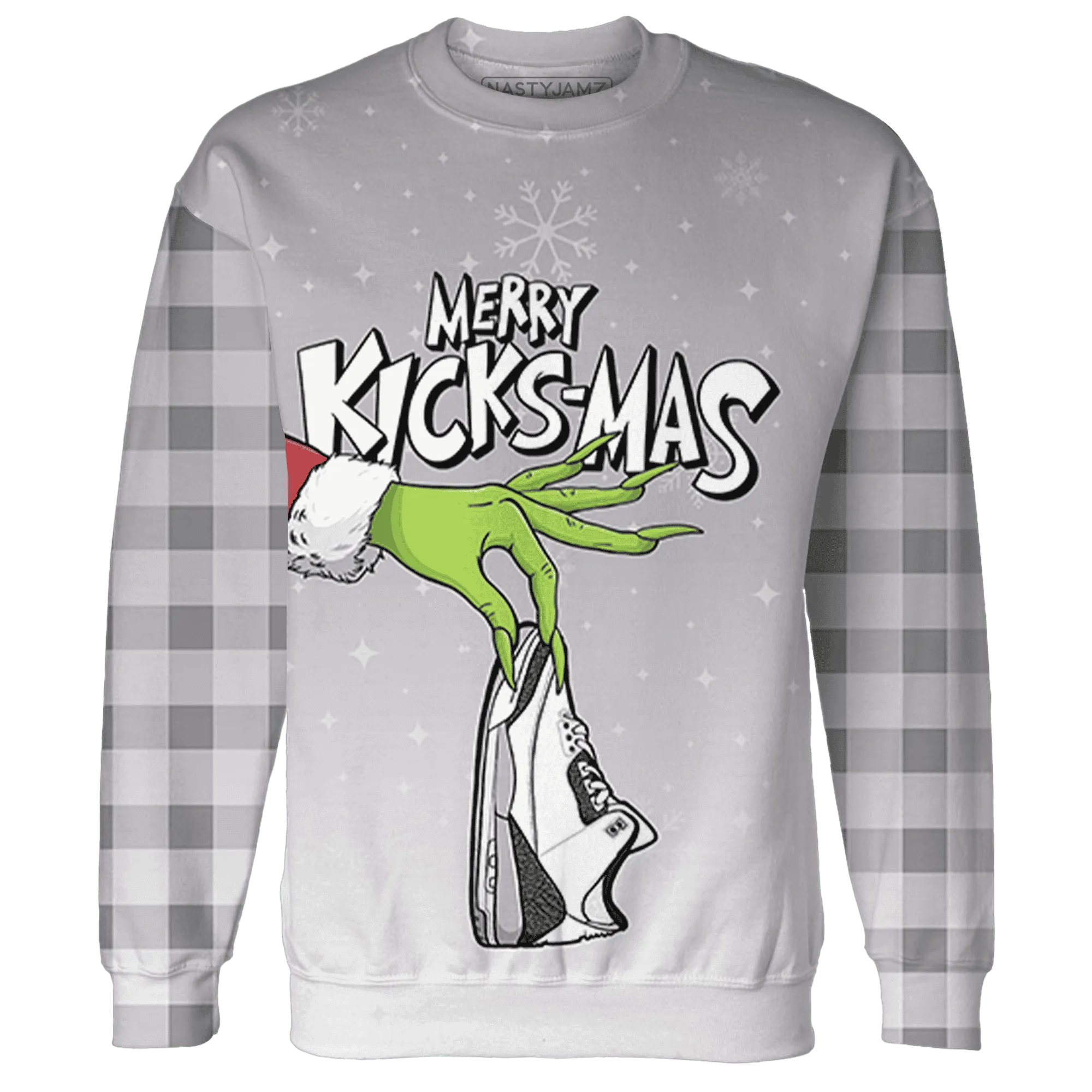 Cement-Grey-3s-NastyJamz-Sweatshirt-Match-Merry-Kicksmas-3D