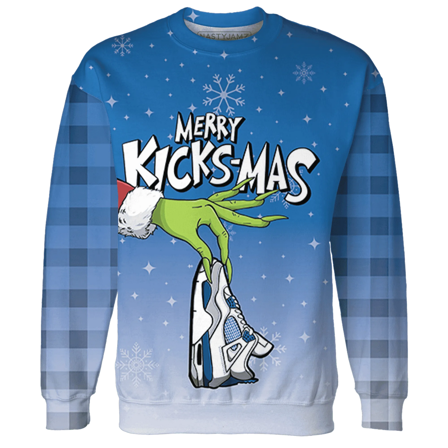 Industrial-Blue-4s-NastyJamz-Sweatshirt-Match-Merry-Kicksmas-3D