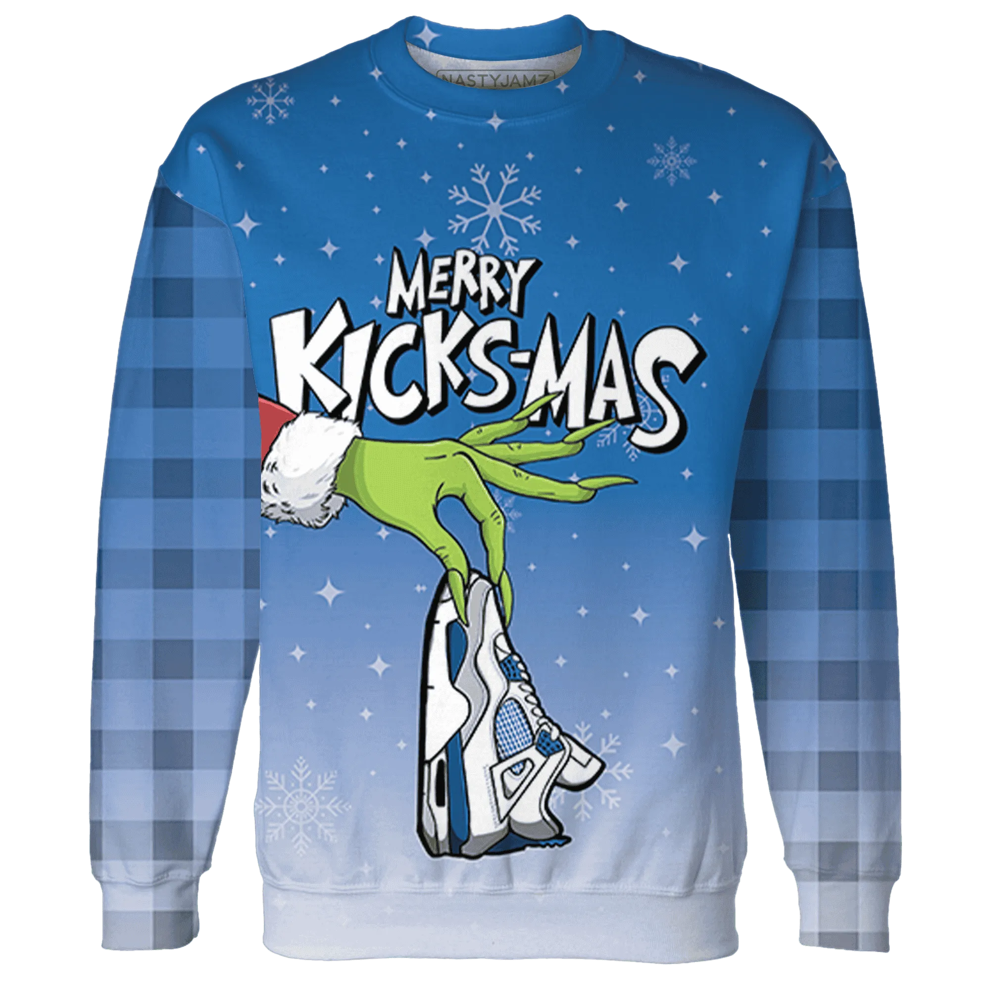 Industrial-Blue-4s-NastyJamz-Sweatshirt-Match-Merry-Kicksmas-3D