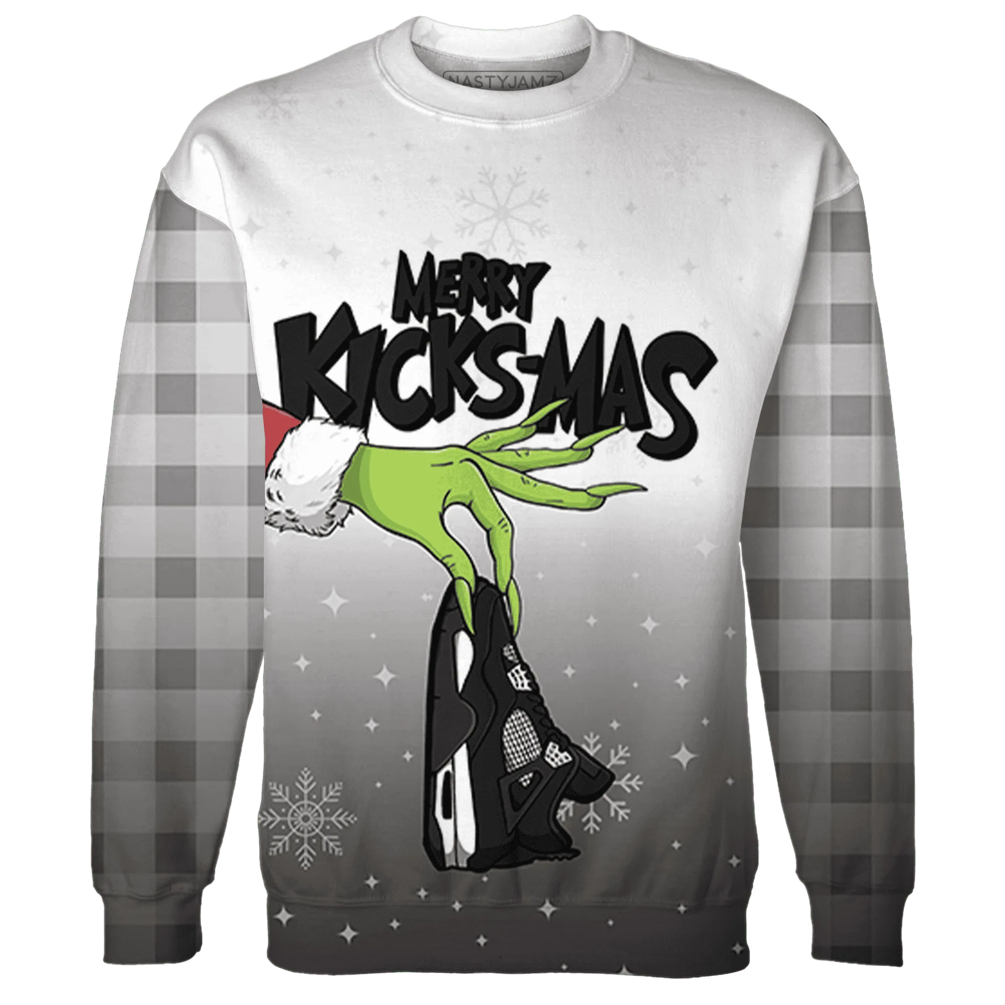 White-Thunder-4s-NastyJamz-Sweatshirt-Match-Merry-Kicksmas-3D