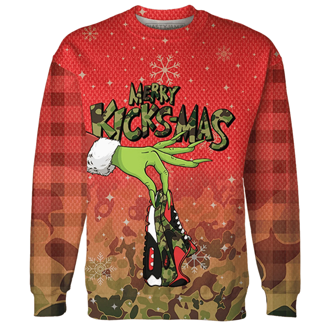 AM-90-Dark-Sage-Solar-Red-NastyJamz-Sweatshirt-Match-Merry-Kicksmas-3D