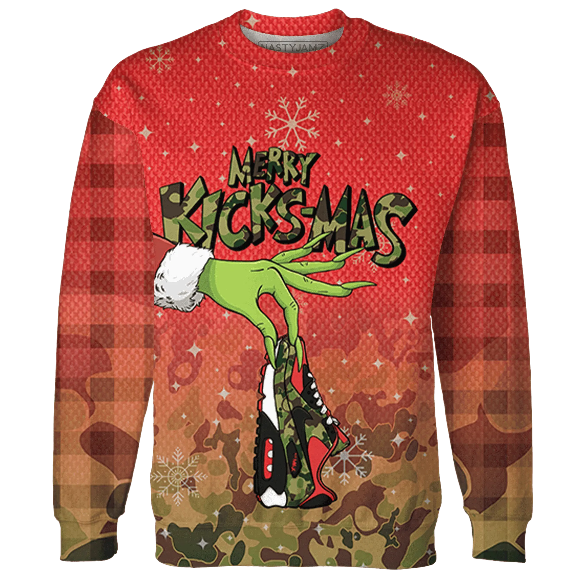 AM-90-Dark-Sage-Solar-Red-NastyJamz-Sweatshirt-Match-Merry-Kicksmas-3D
