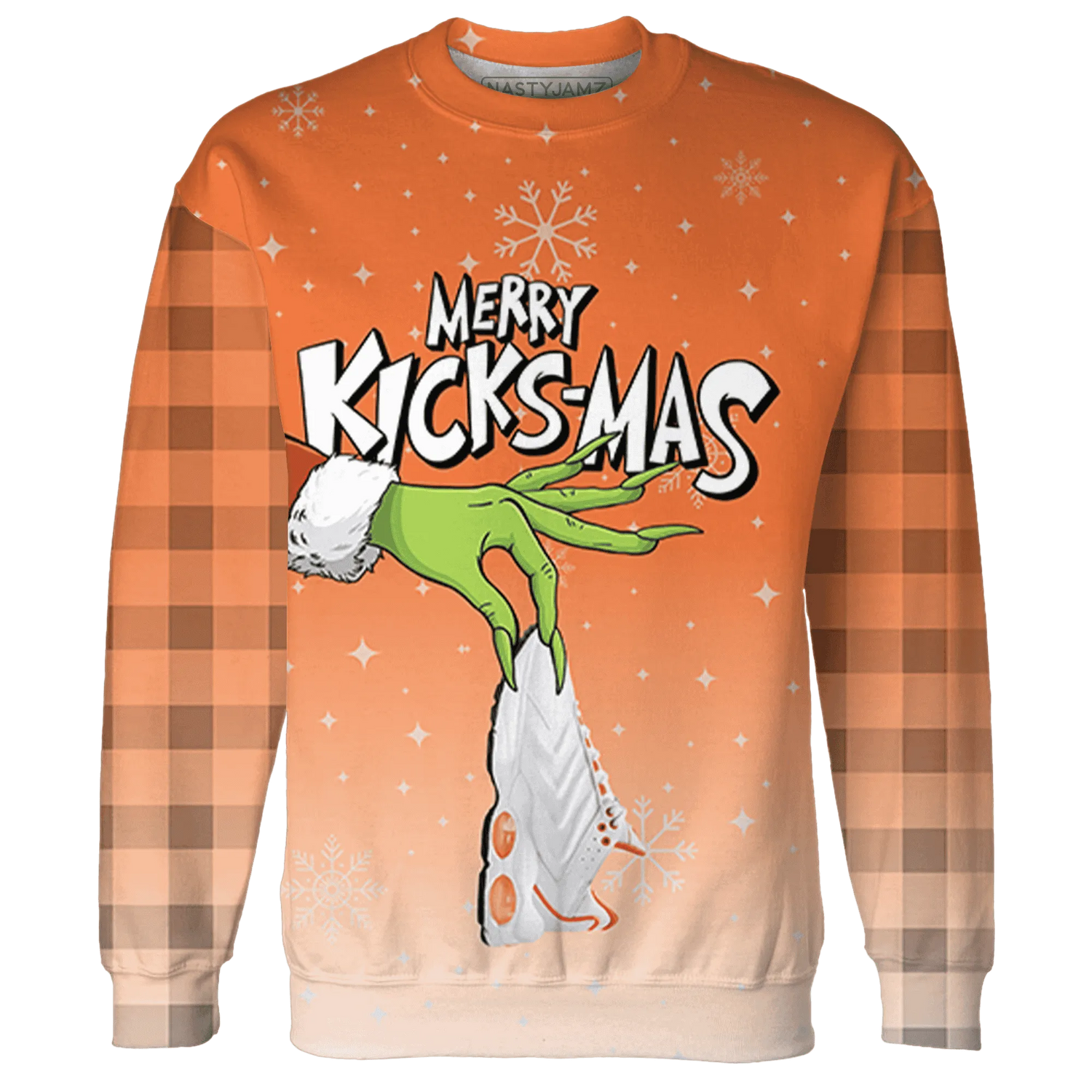 AM-TW-White-Orange-NastyJamz-Sweatshirt-Match-Merry-Kicksmas-3D