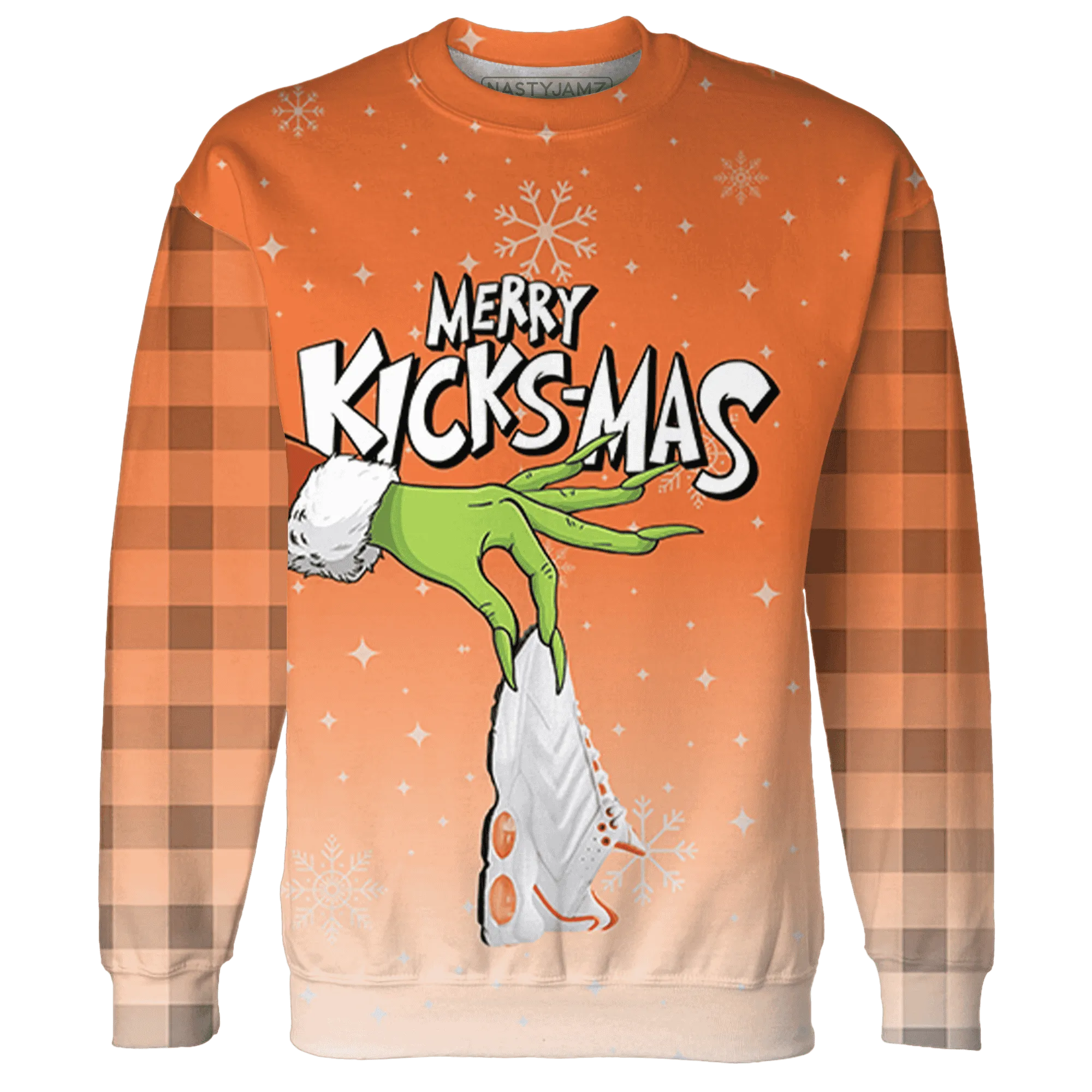 AM-TW-White-Orange-NastyJamz-Sweatshirt-Match-Merry-Kicksmas-3D