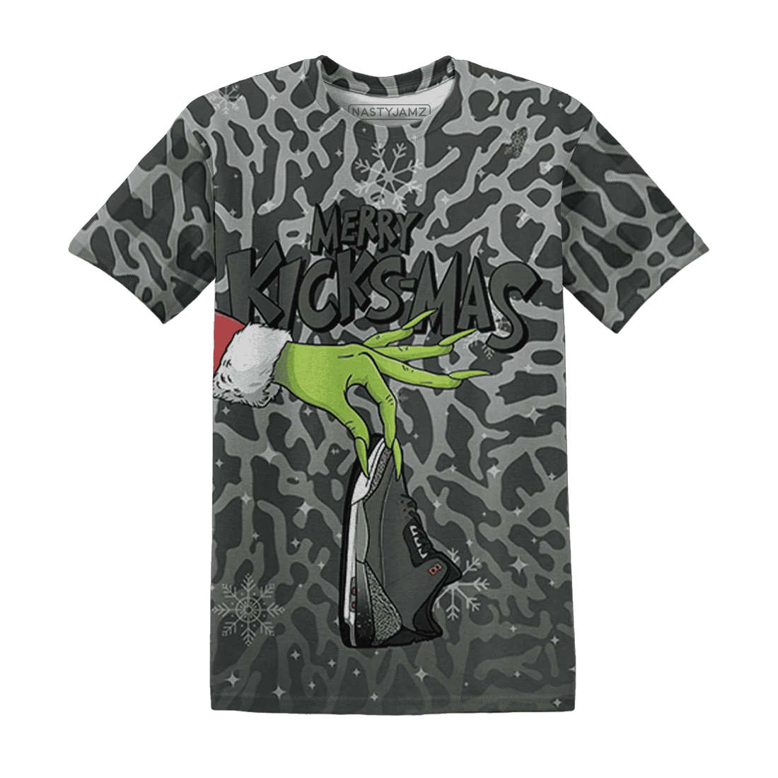 Fear-Pack-3s-NastyJamz-T-Shirt-Match-Merry-Kicksmas-3D