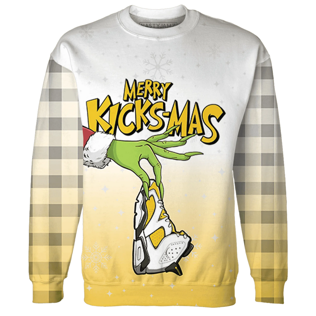 Yellow-Ochre-6s-NastyJamz-Sweatshirt-Match-Merry-Kicksmas-3D