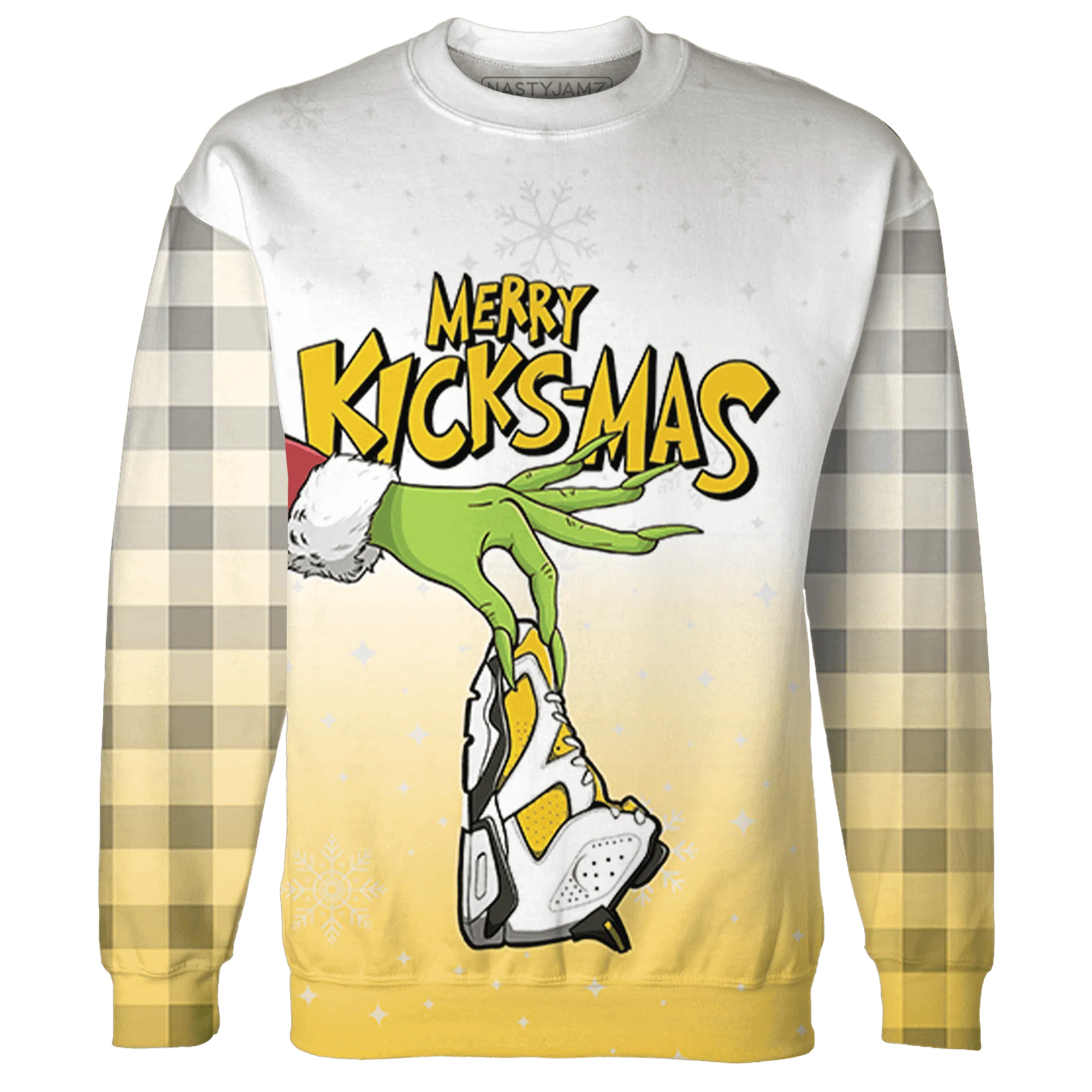 Yellow-Ochre-6s-NastyJamz-Sweatshirt-Match-Merry-Kicksmas-3D